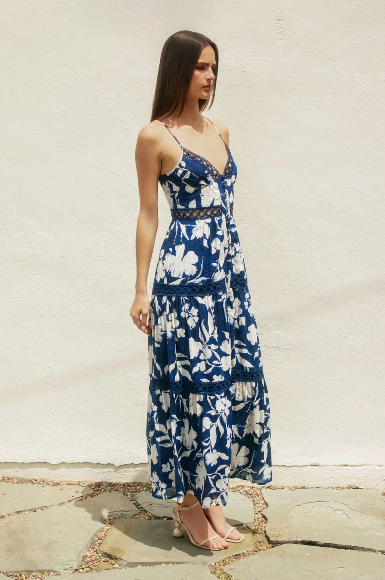Indigo Mood Lace Cami Dress