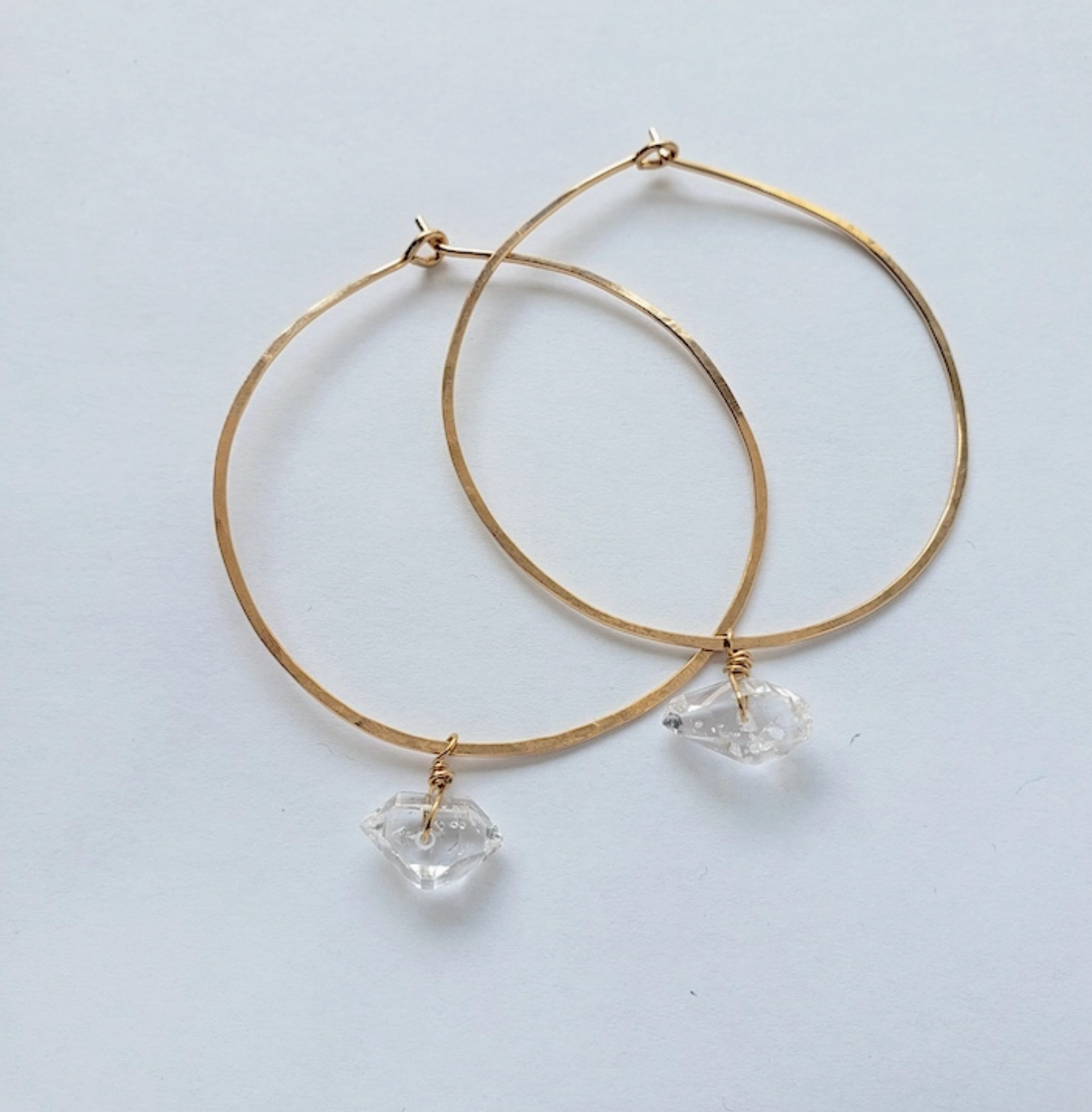 Diamond Quartz Hoop Earrings