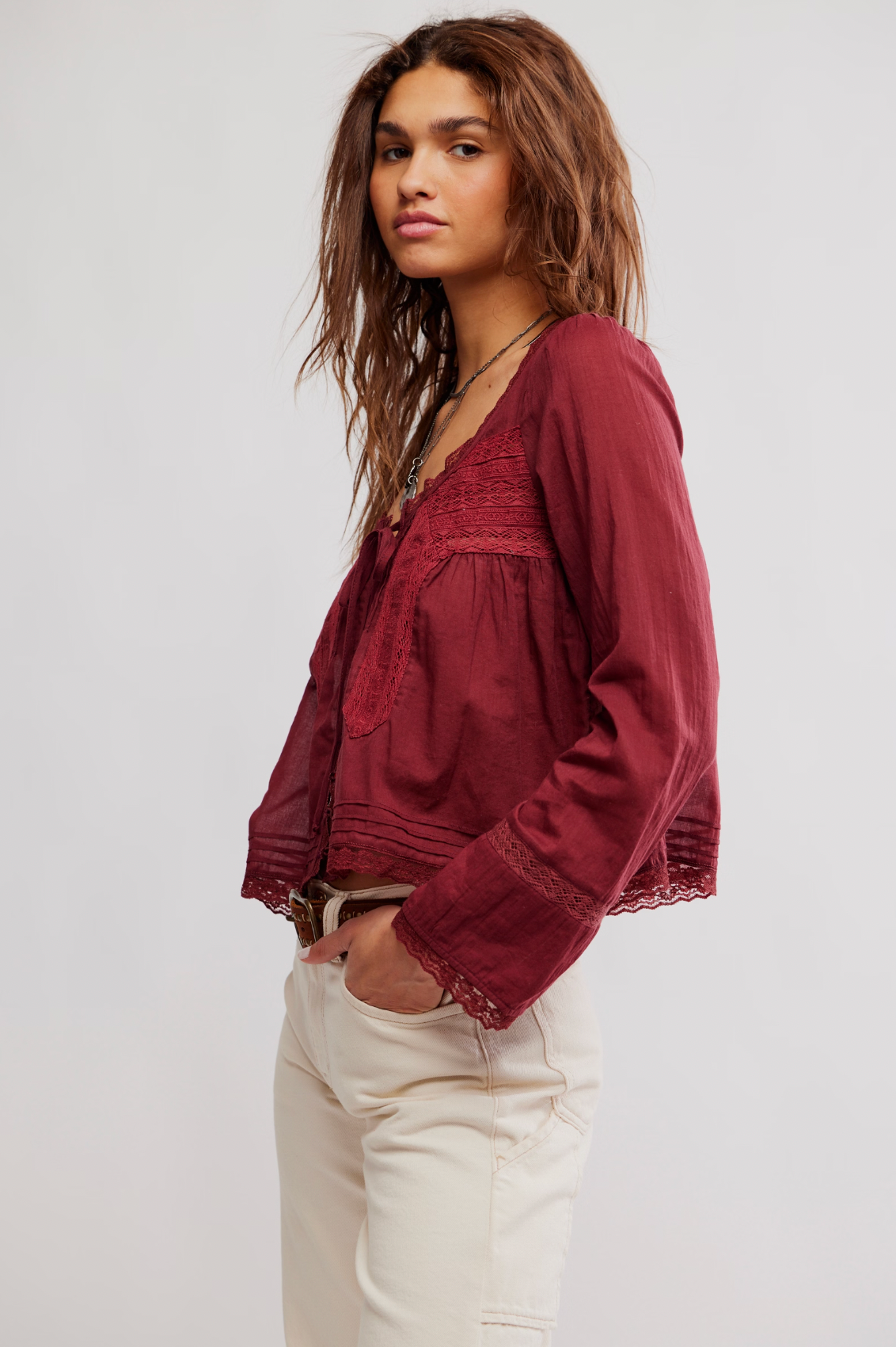 Longsleeve Evermore Top In Red Or Blue