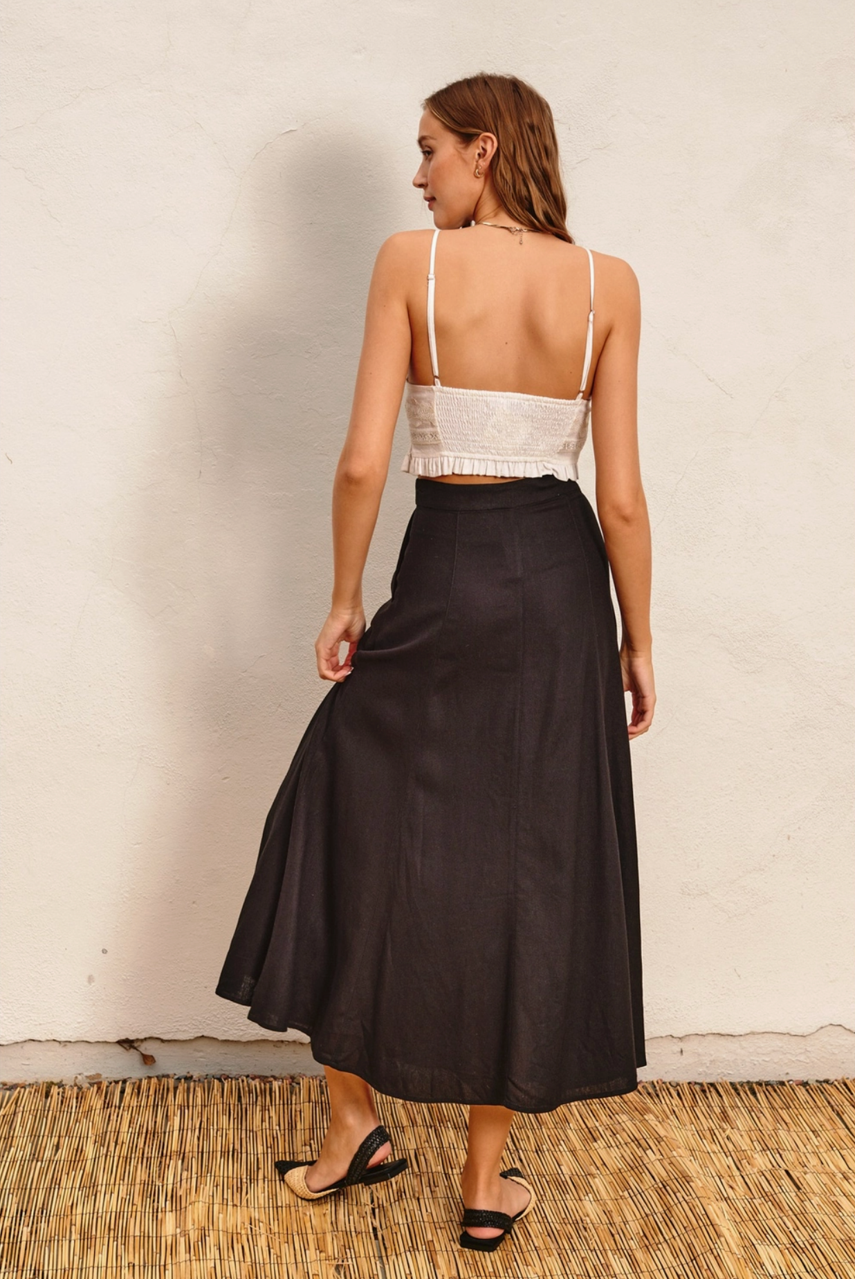 Heaven Sent Flared Maxi Skirt Black