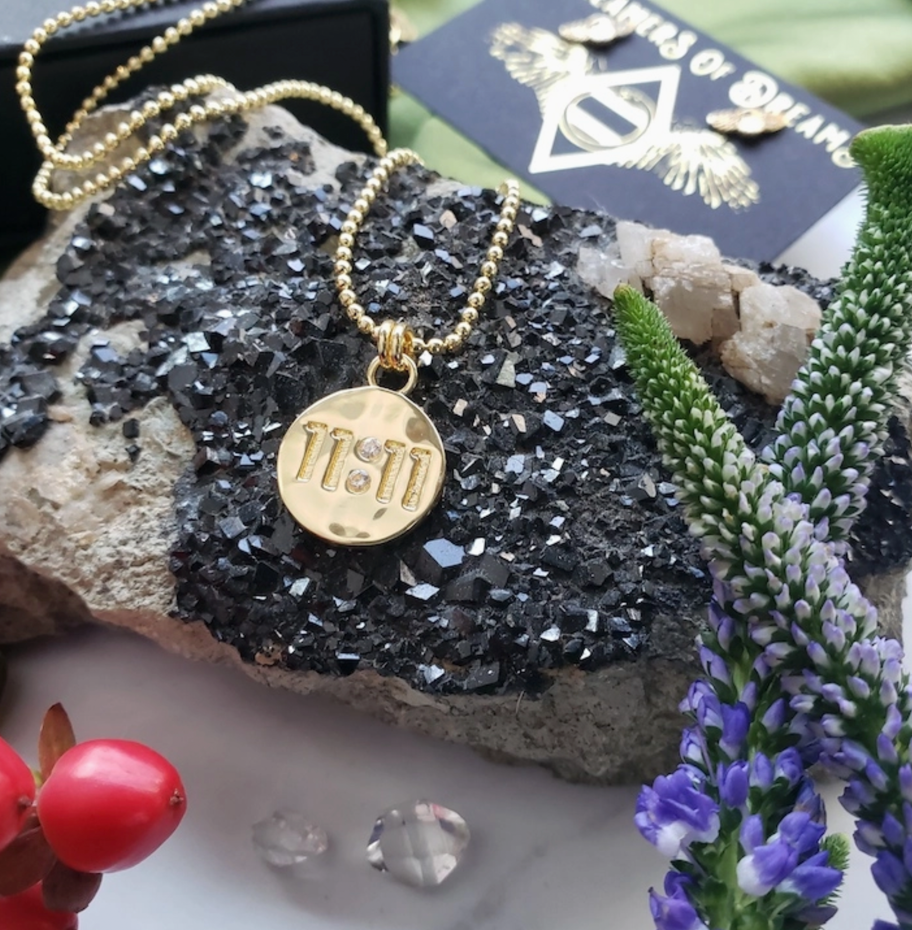 11:11 Gold Charm Medallion Pendant Necklace