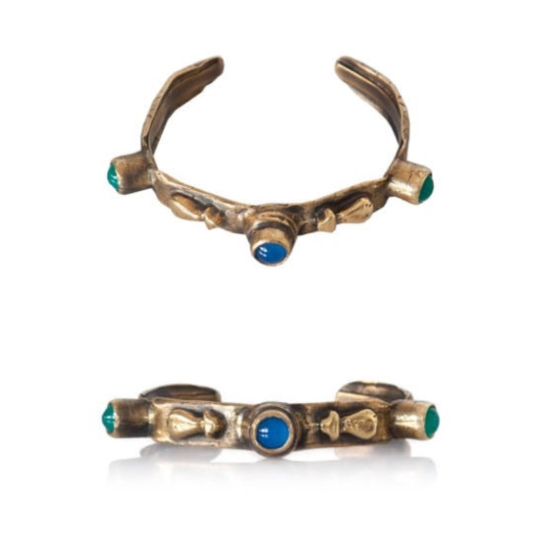 Victory Cuff — Bronze with Blue & Green Agate