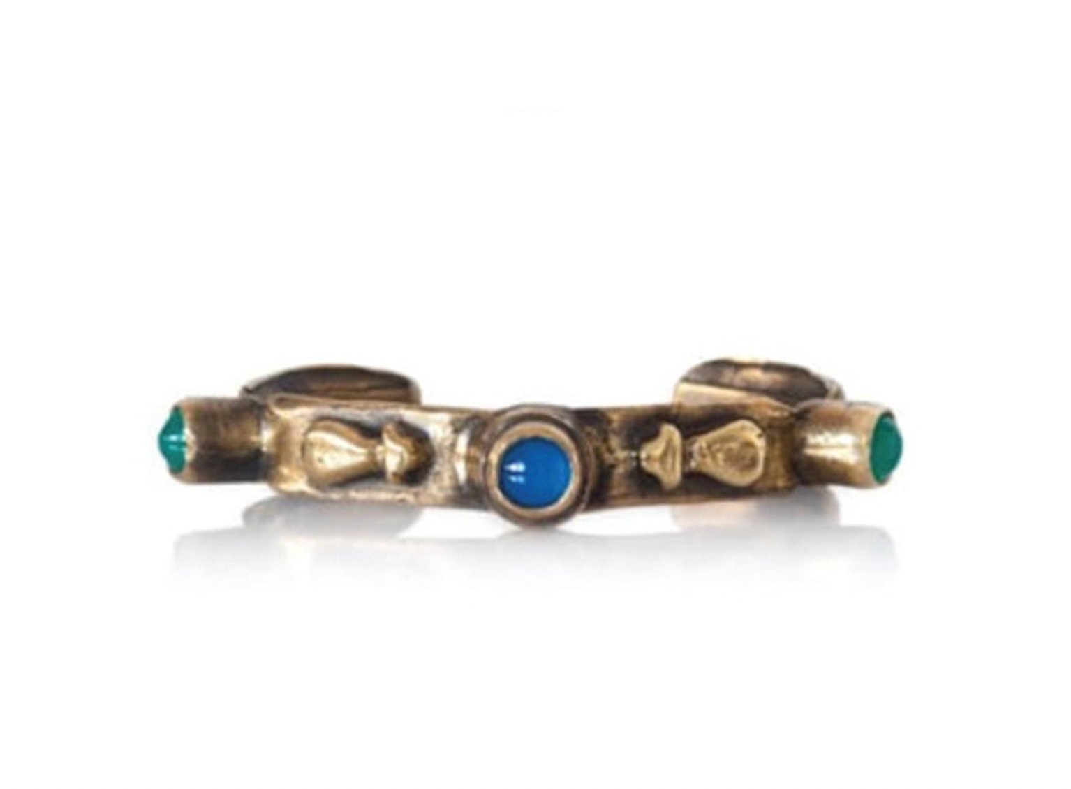 Victory Cuff — Bronze with Blue & Green Agate
