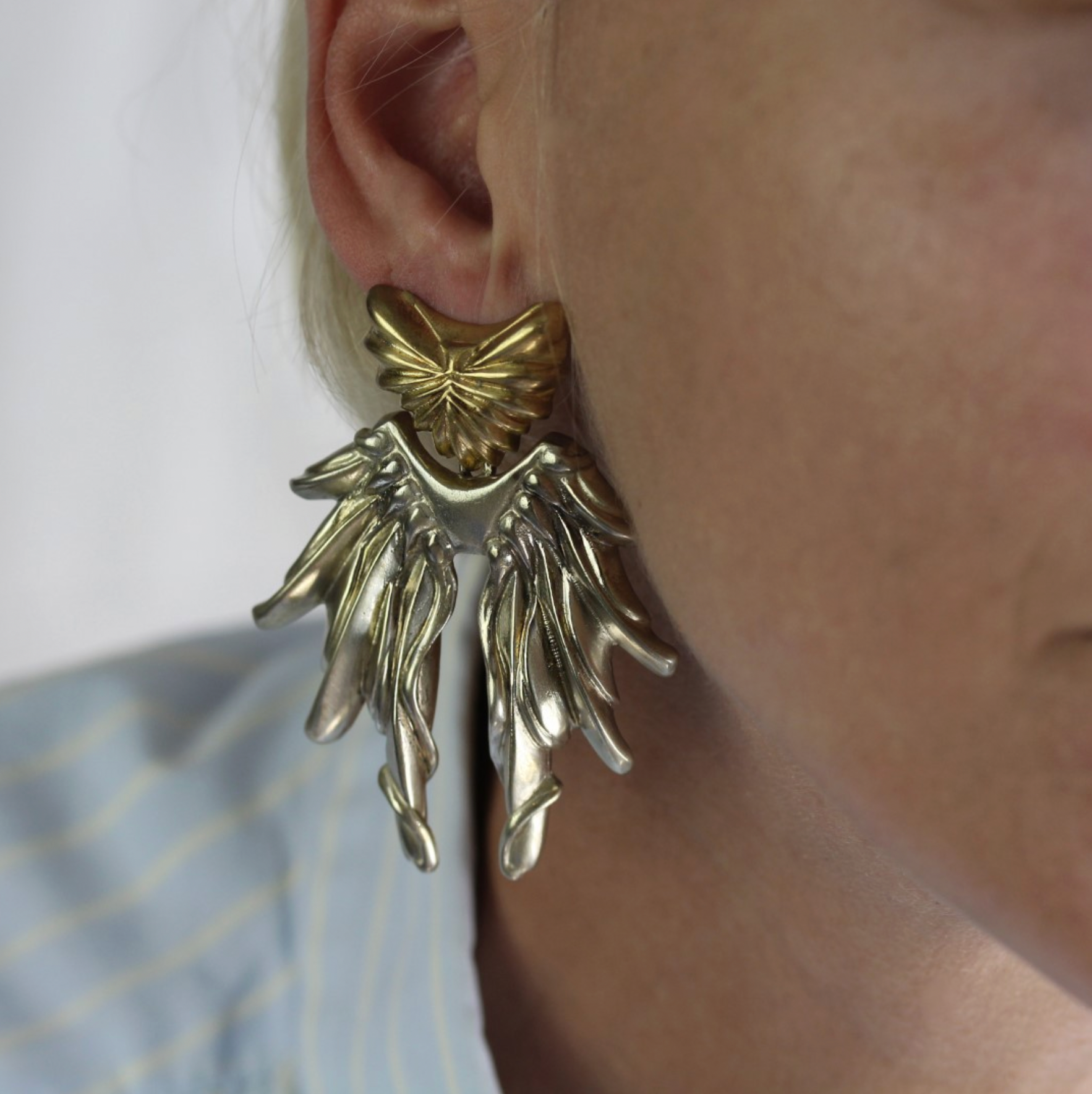 Phoenix Dangling Earrings Gold