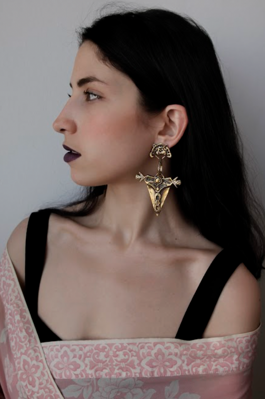 The Journey Dangle Earrings In Gold Or White Bronze