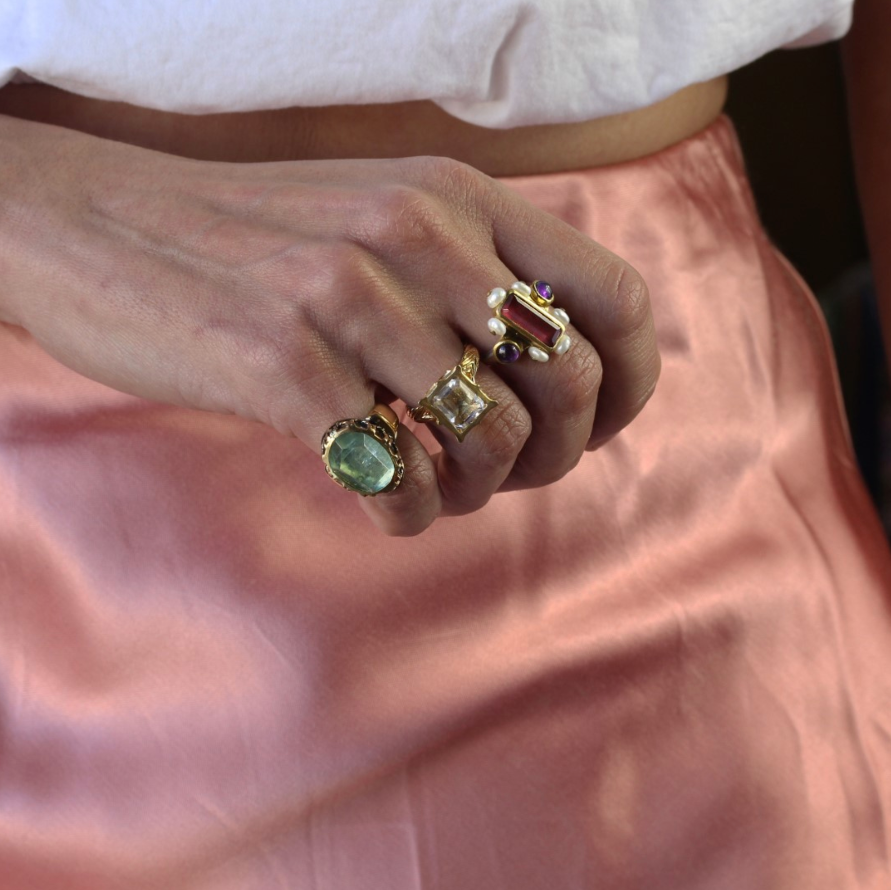 Elizabeth Aquamarine Filagree Ring