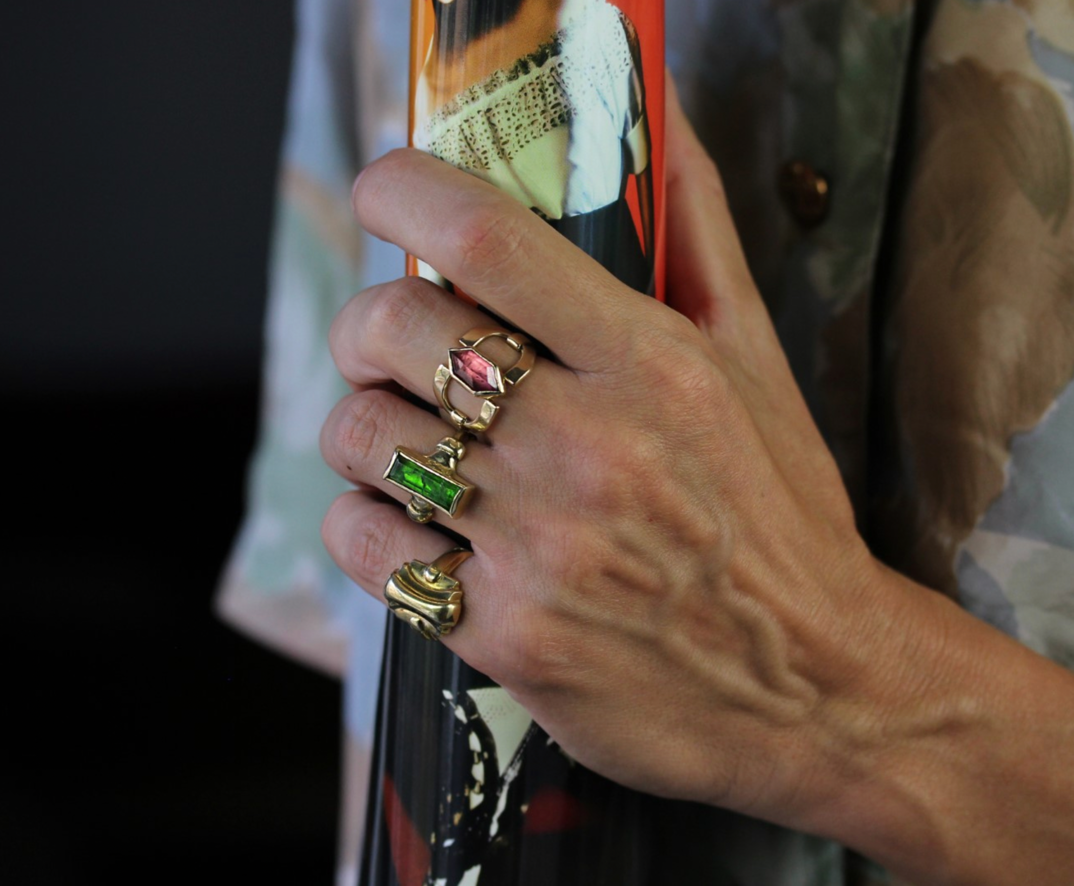 Chloe Tourmaline Ring In Bronze