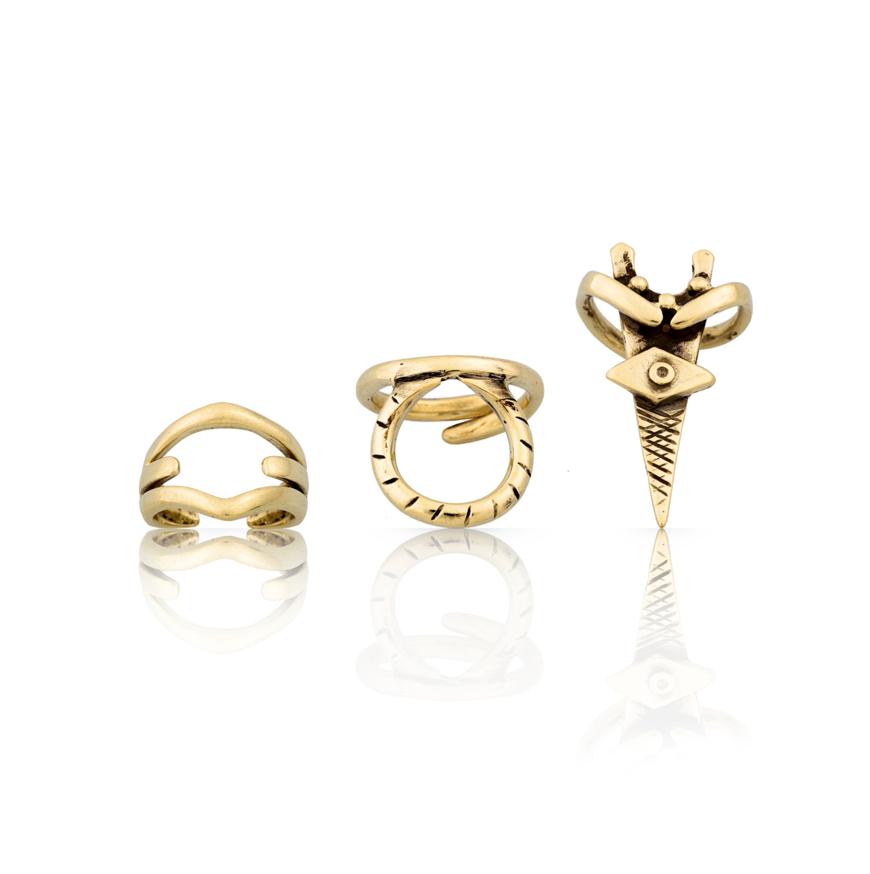 Eumache Bronze Adjustable Ring Set