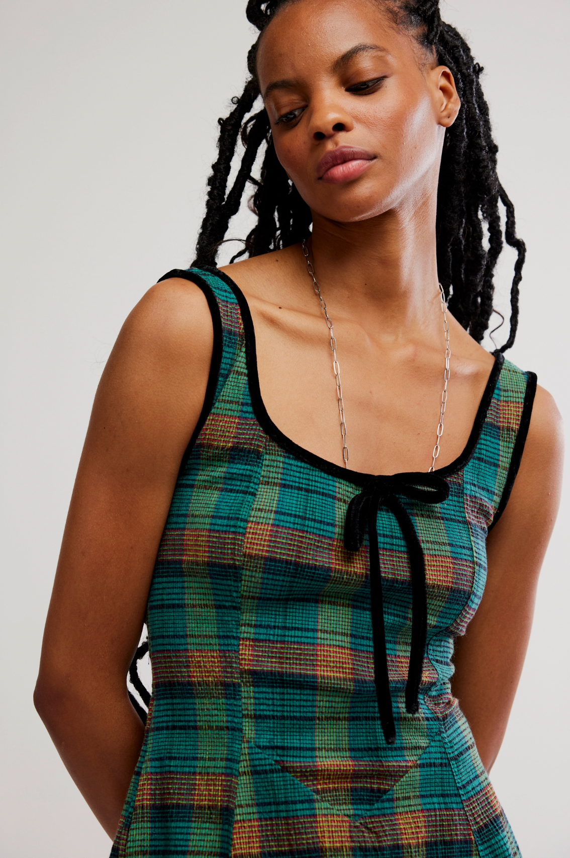 Freya Plaid Midi Dress