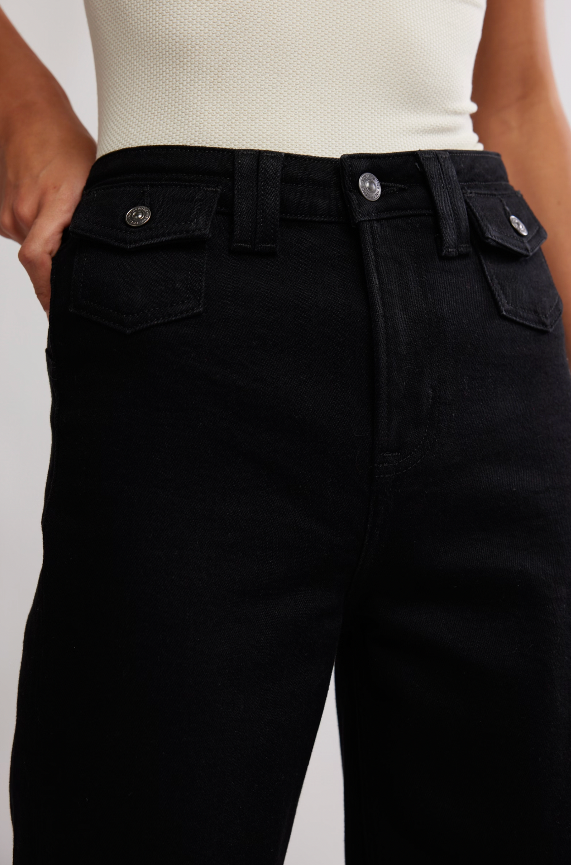 Kellee High Rise Palazzo Jean in Black Eyeliner