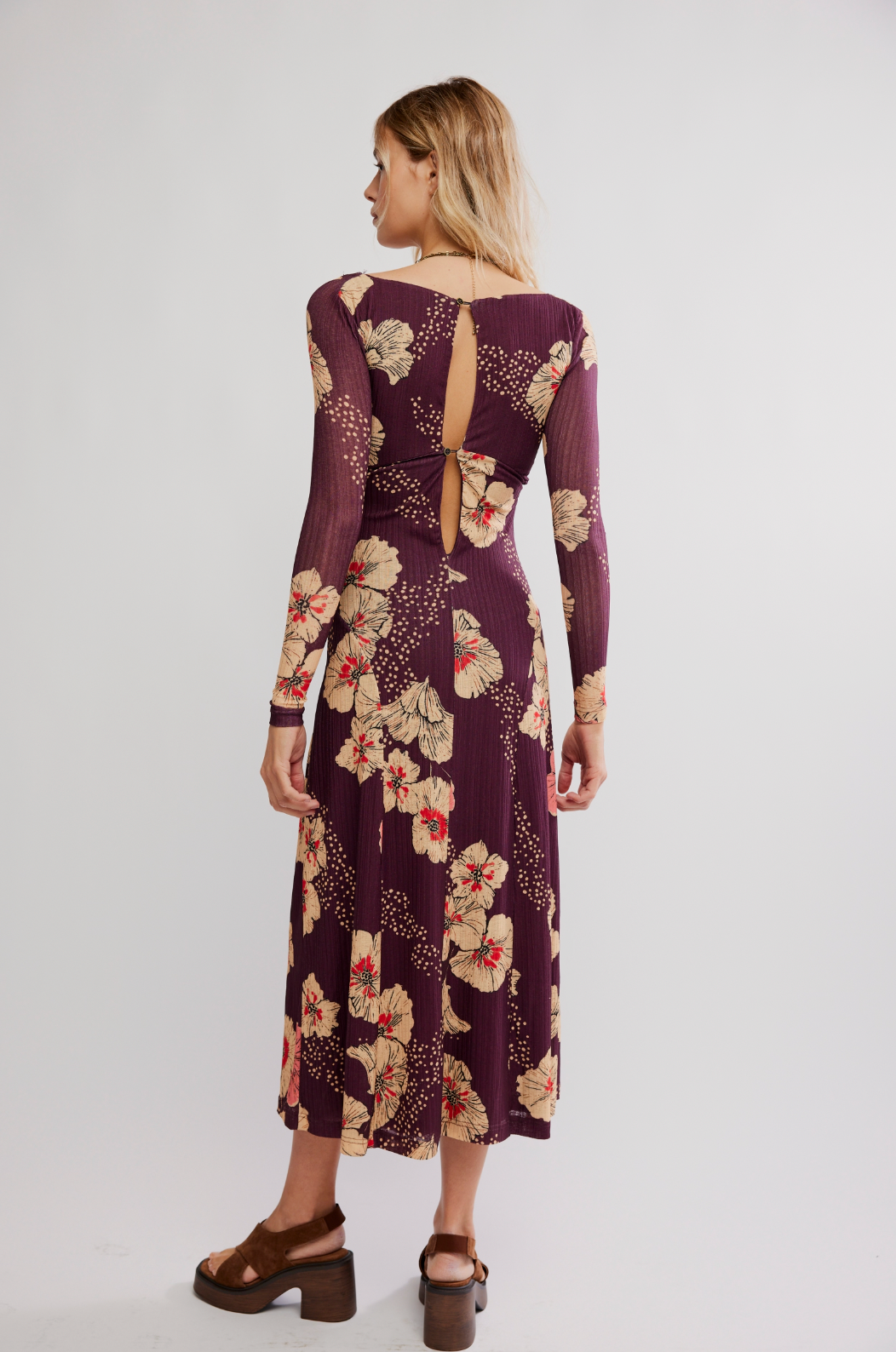 Calla Midi Dress in Plum