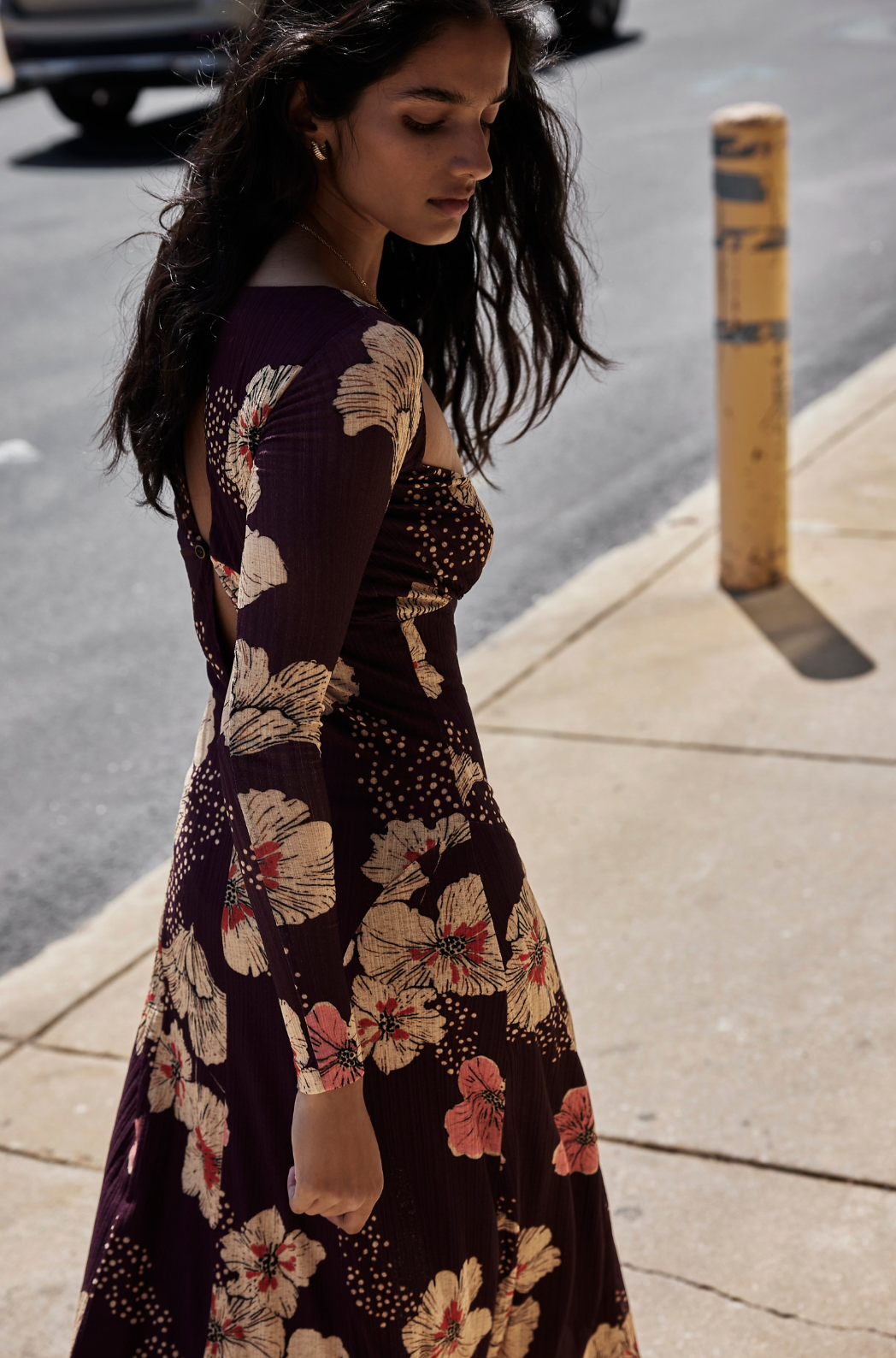 Calla Midi Dress in Plum