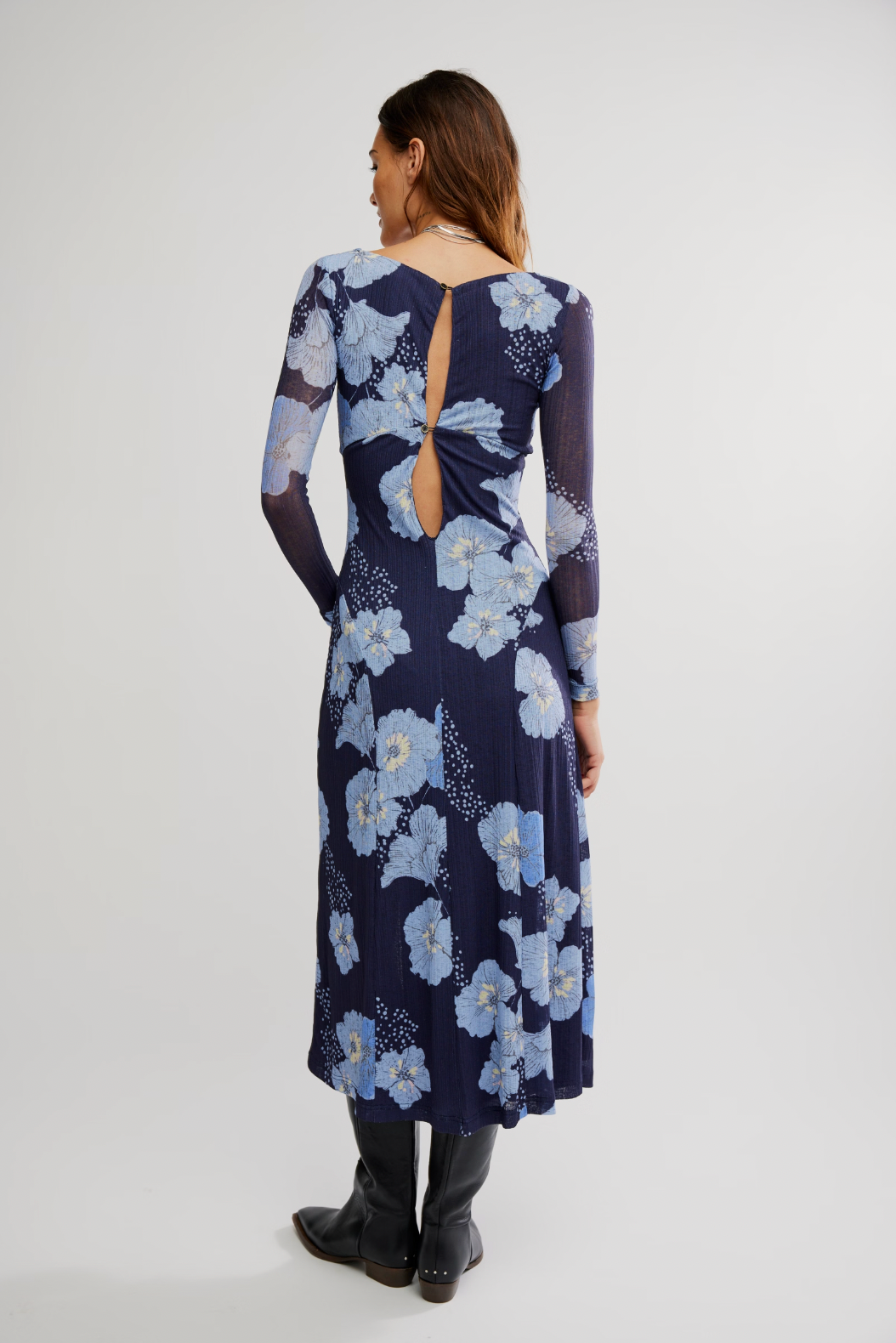 Calla Midi Dress in Blue