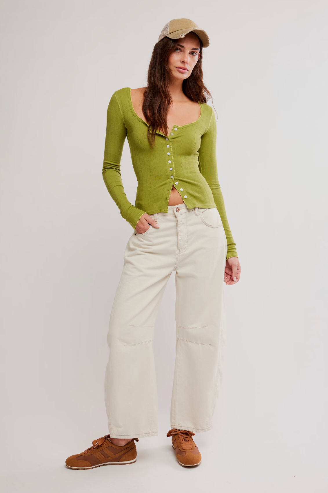 End Game Pointelle Top in Fresh Sprouts