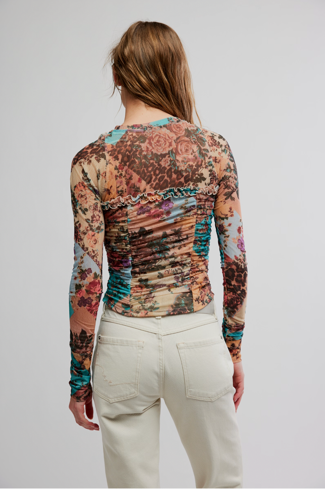 Ariana Long Sleeve Shirt in Taupe Combo