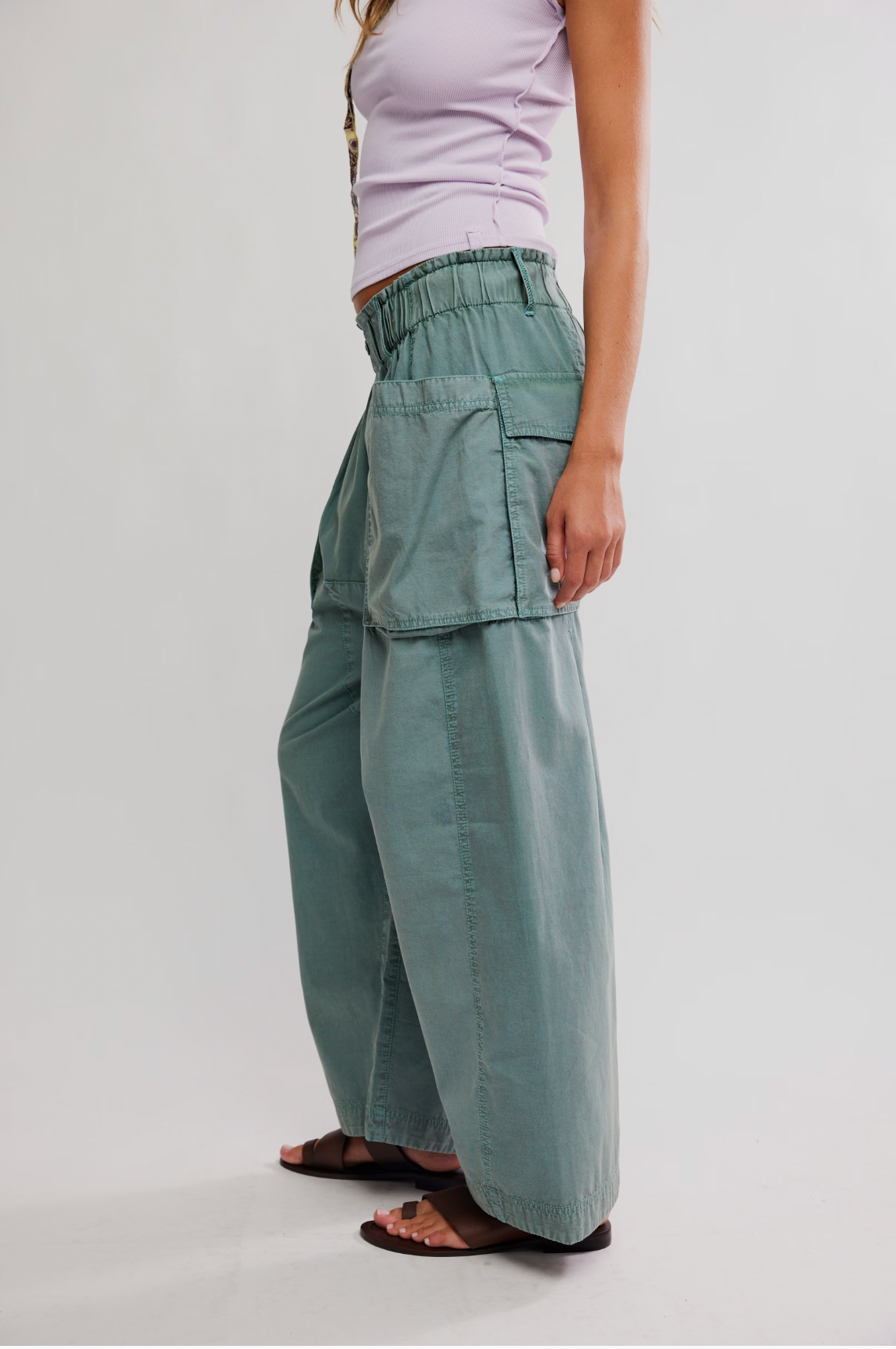 Costa Straight Harem Pant in Stormy Sea