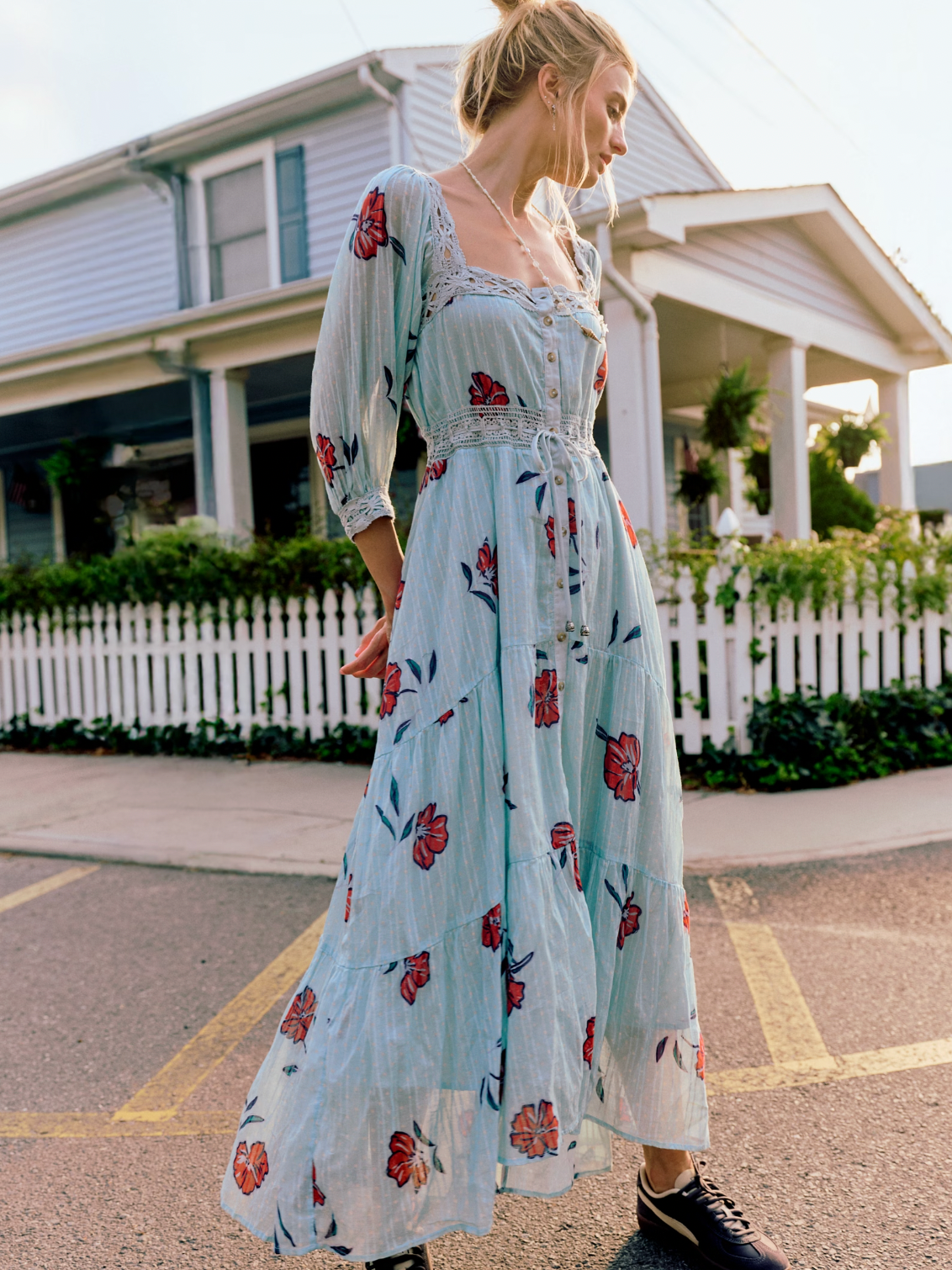 Morning Meadows Long Sleeve in Pastel Blue Combo