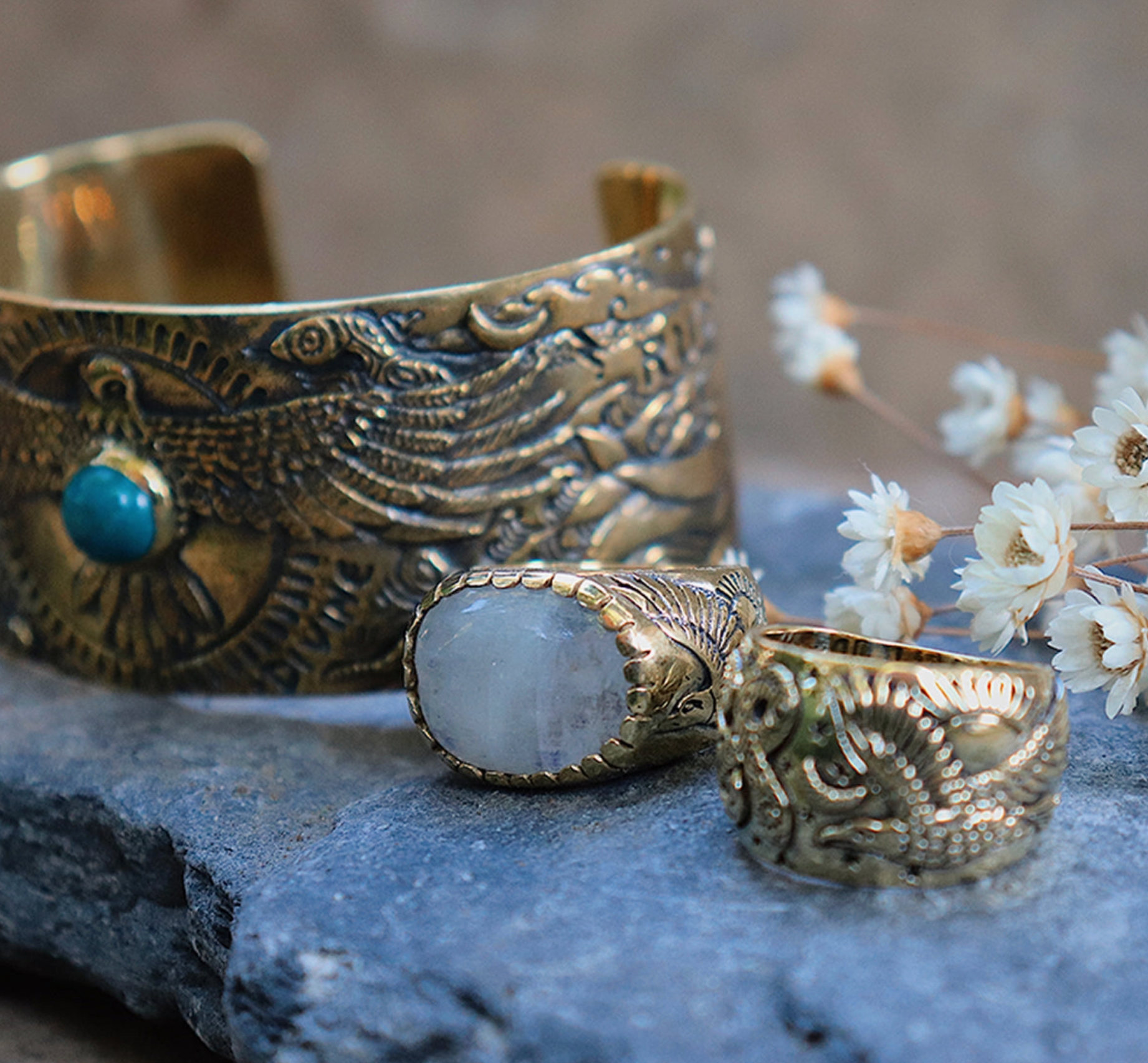 Women'S Bird And Moonstone Cuff - Xavier Rudd Collab