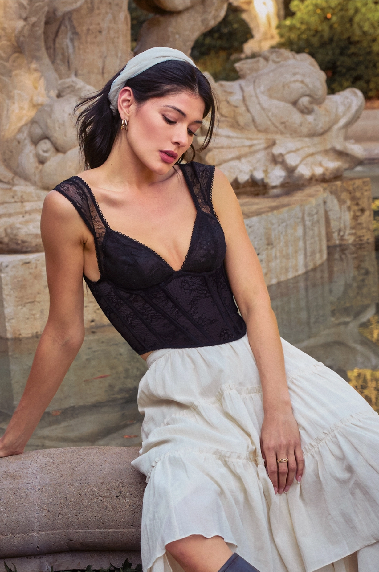 Full Of Heart Lace Corset Top