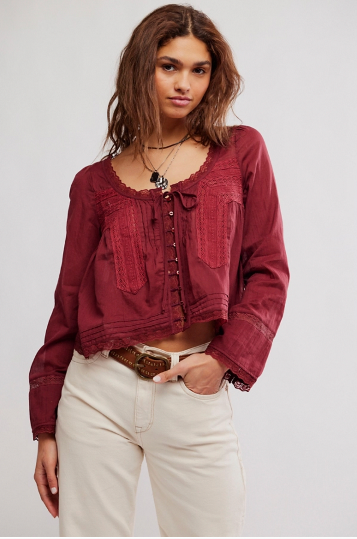 Longsleeve Evermore Top In Red Or Blue