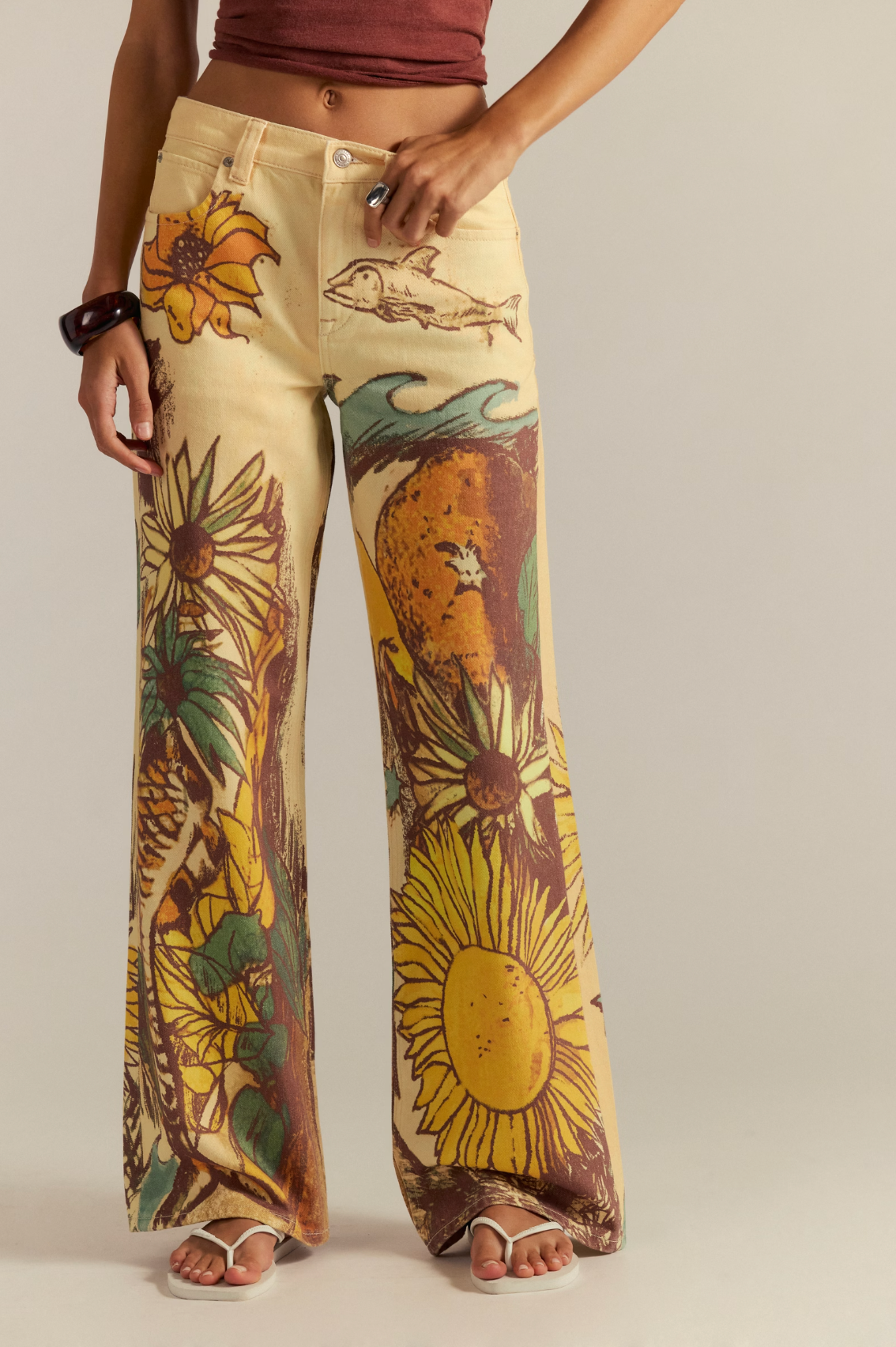 We The Free Tinsley Printed Jeans in Beach Scene