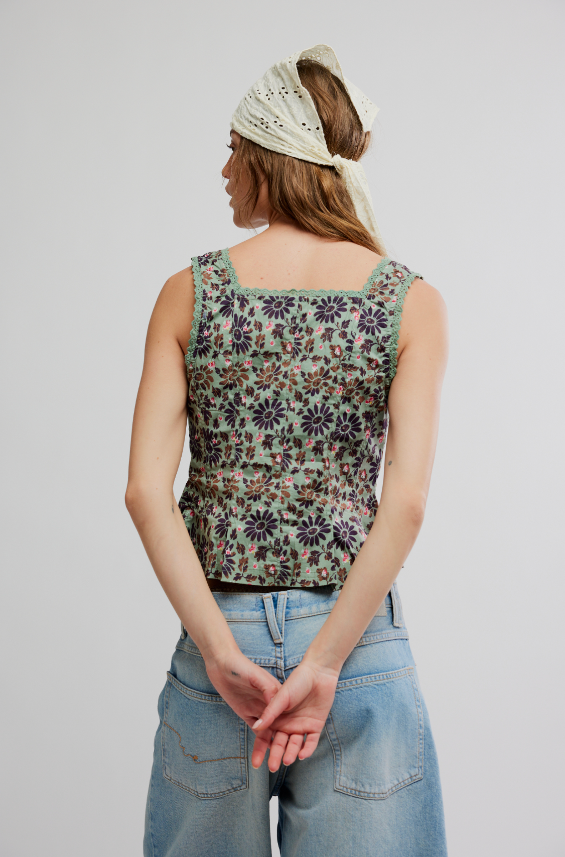 Bridgette Corset Top Green Combo