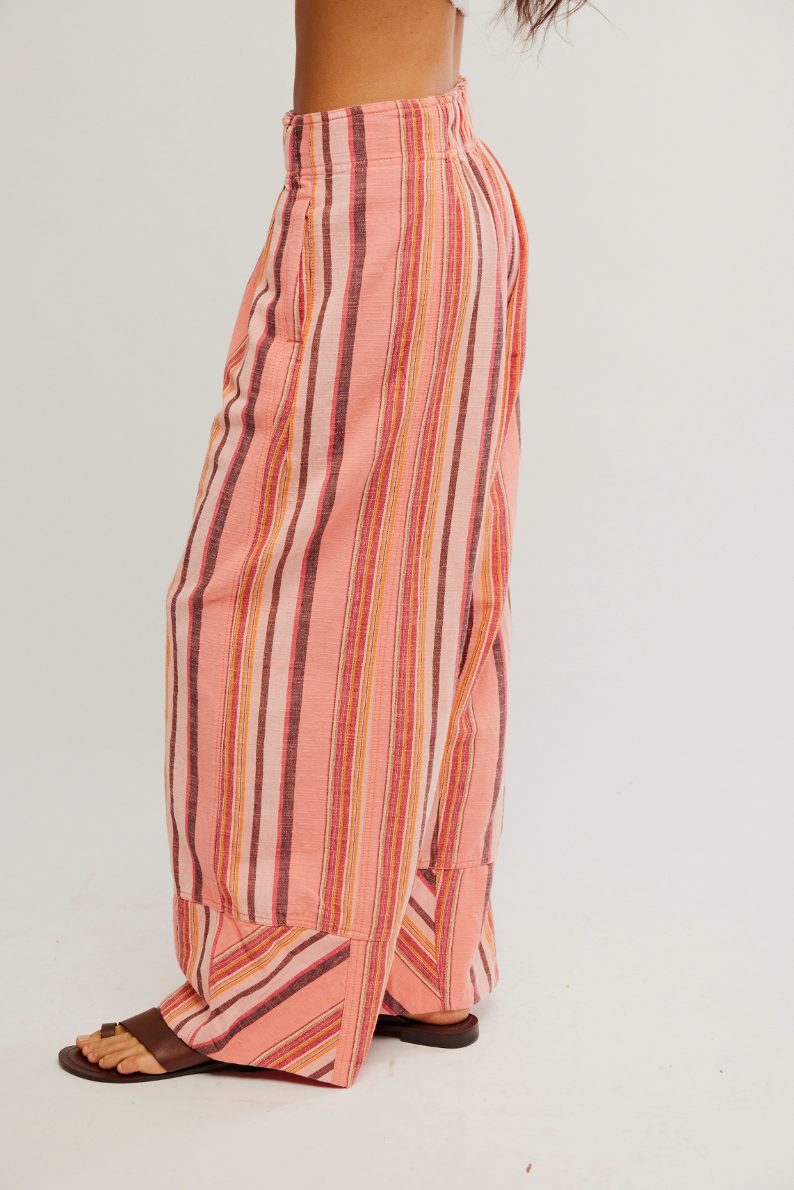 Day's End Linen Striped Pull-On Pants