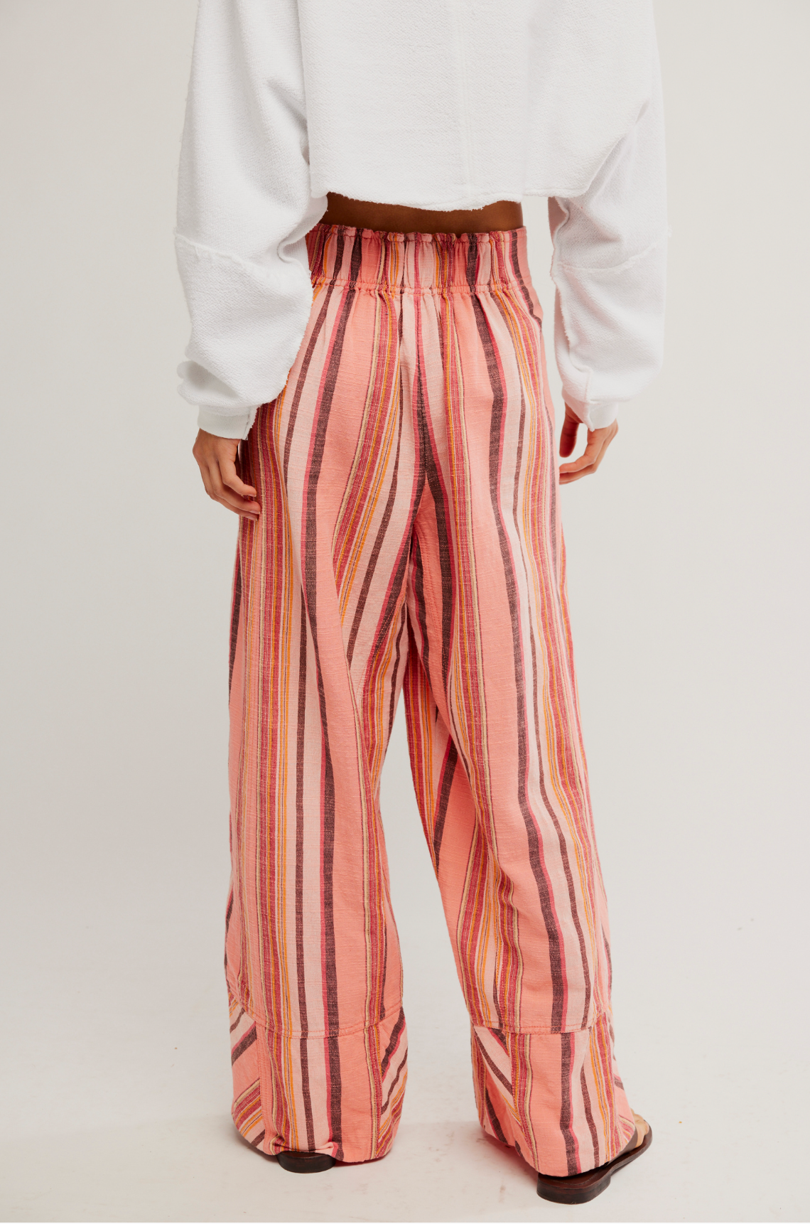Day's End Linen Striped Pull-On Pants