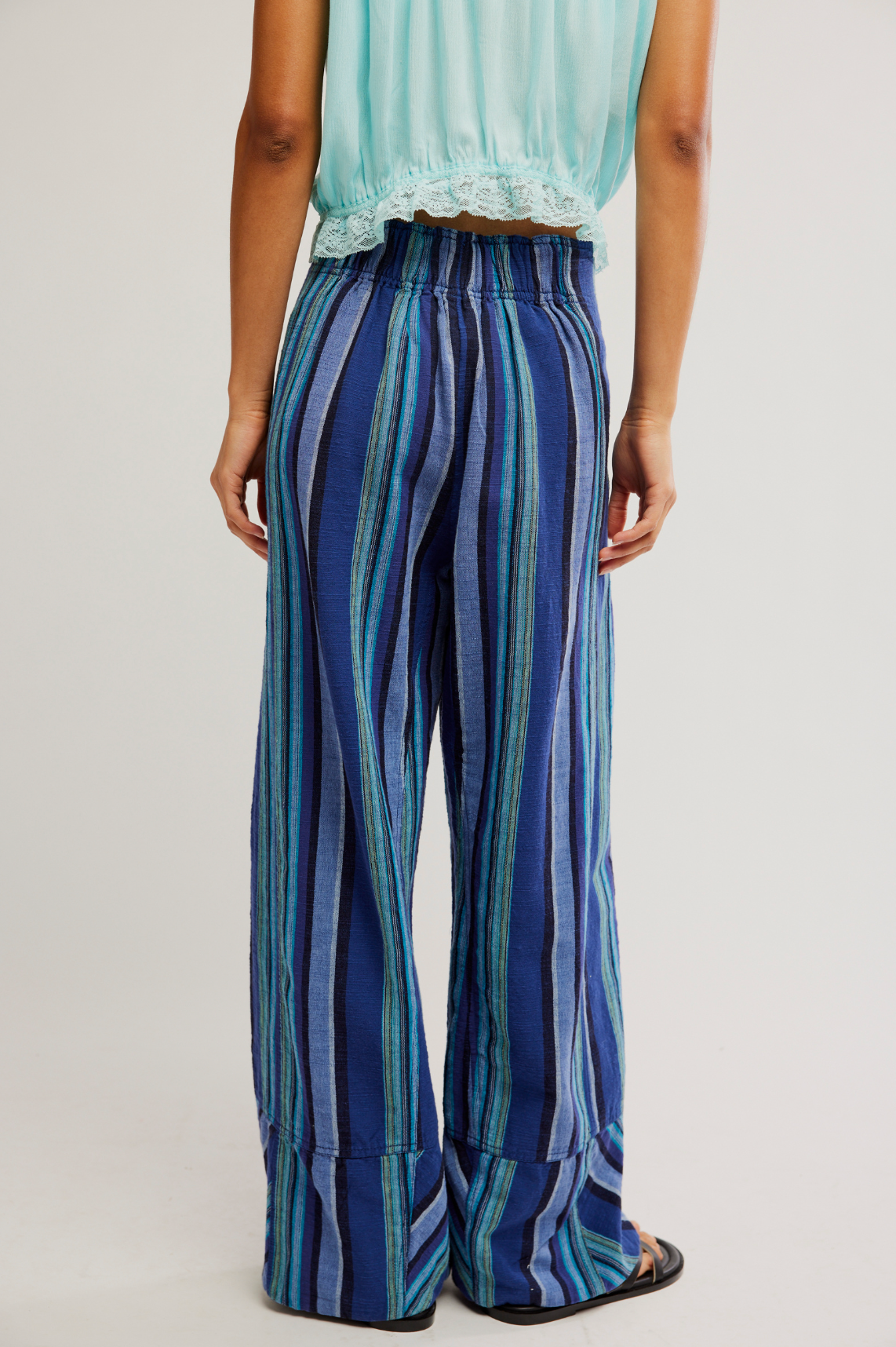 Day's End Linen Striped Pull-On Pants