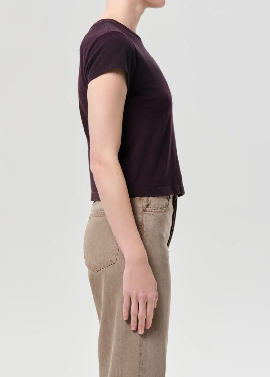 Adine Tee in Eggplant by Agolde