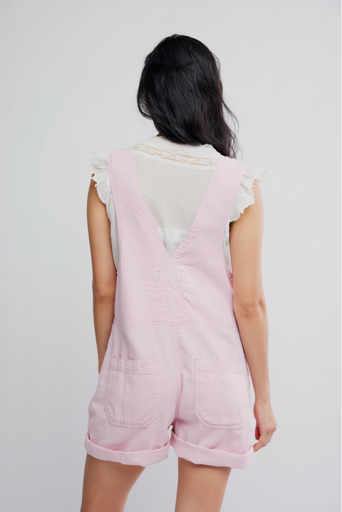 Free People Jude Shortall Overall Short in Pink Parfait