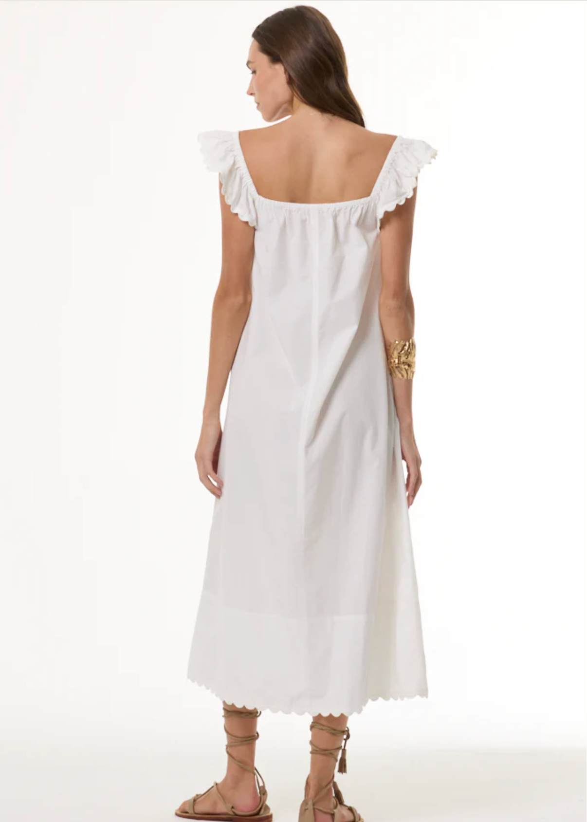 Robbin Cotton Midi Dress // Bone