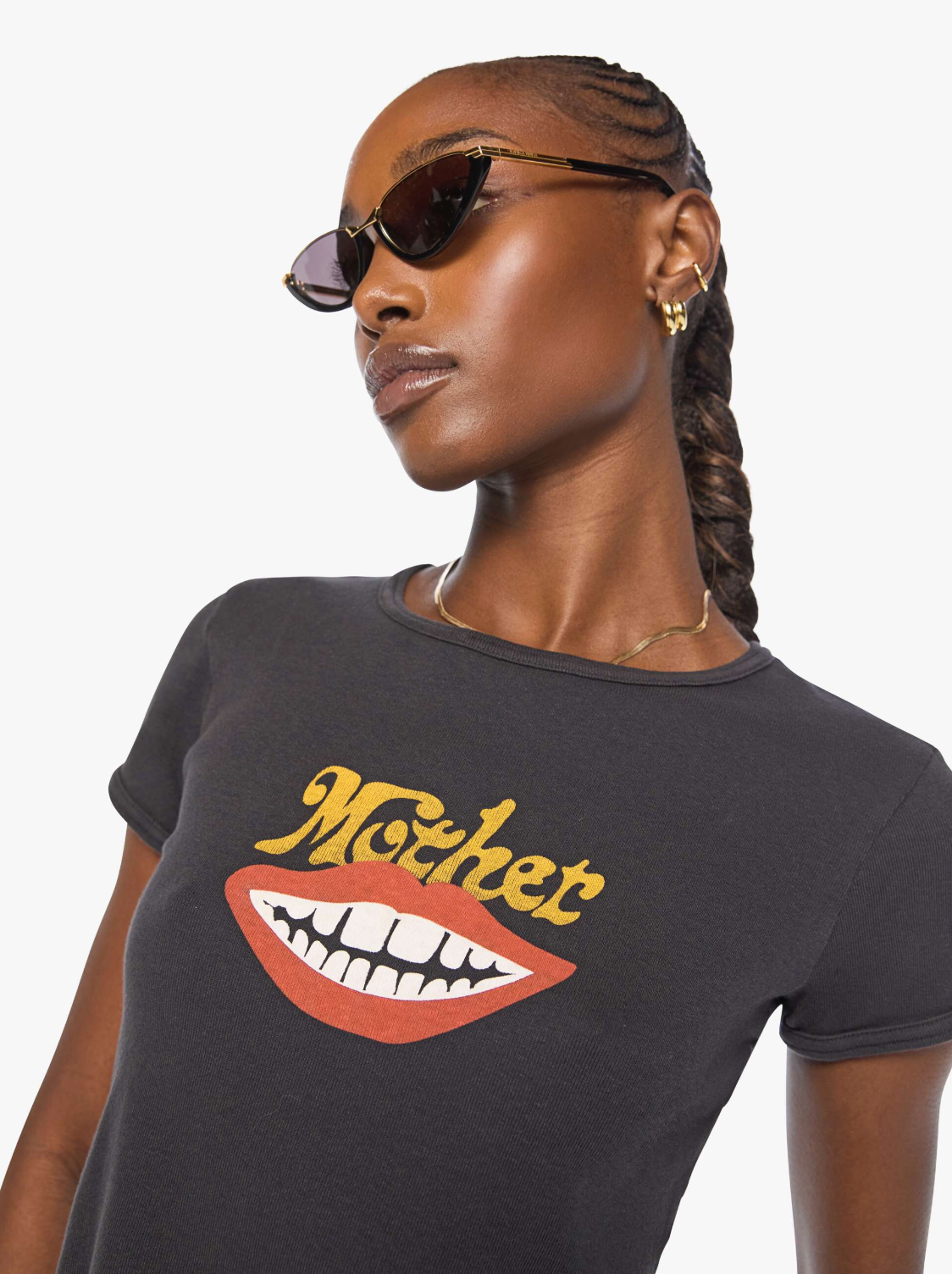 The Itty Bitty Ringer Tee in Mouth by Mother