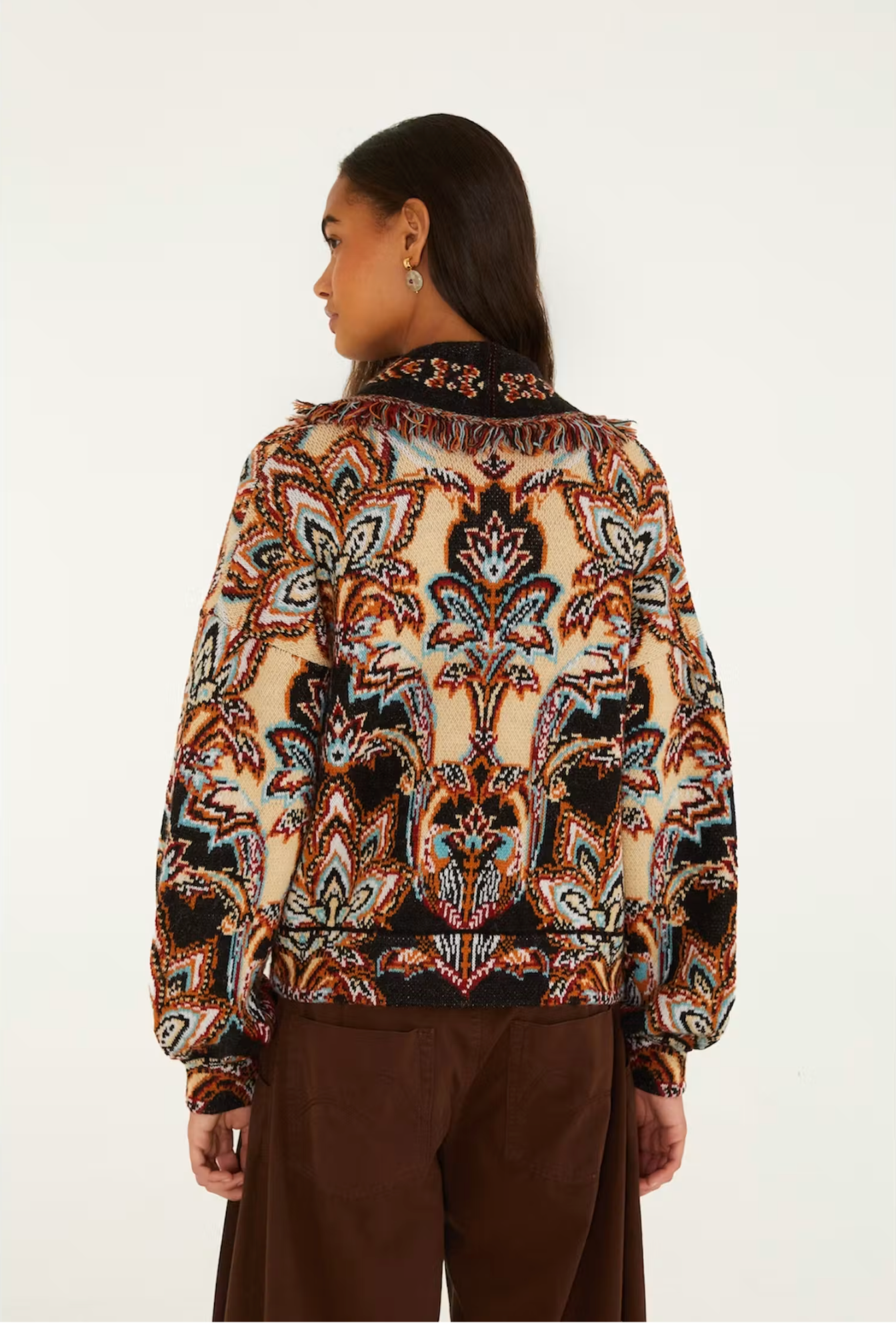 Tapestry Dream Cream Knit Fringe Cardigan