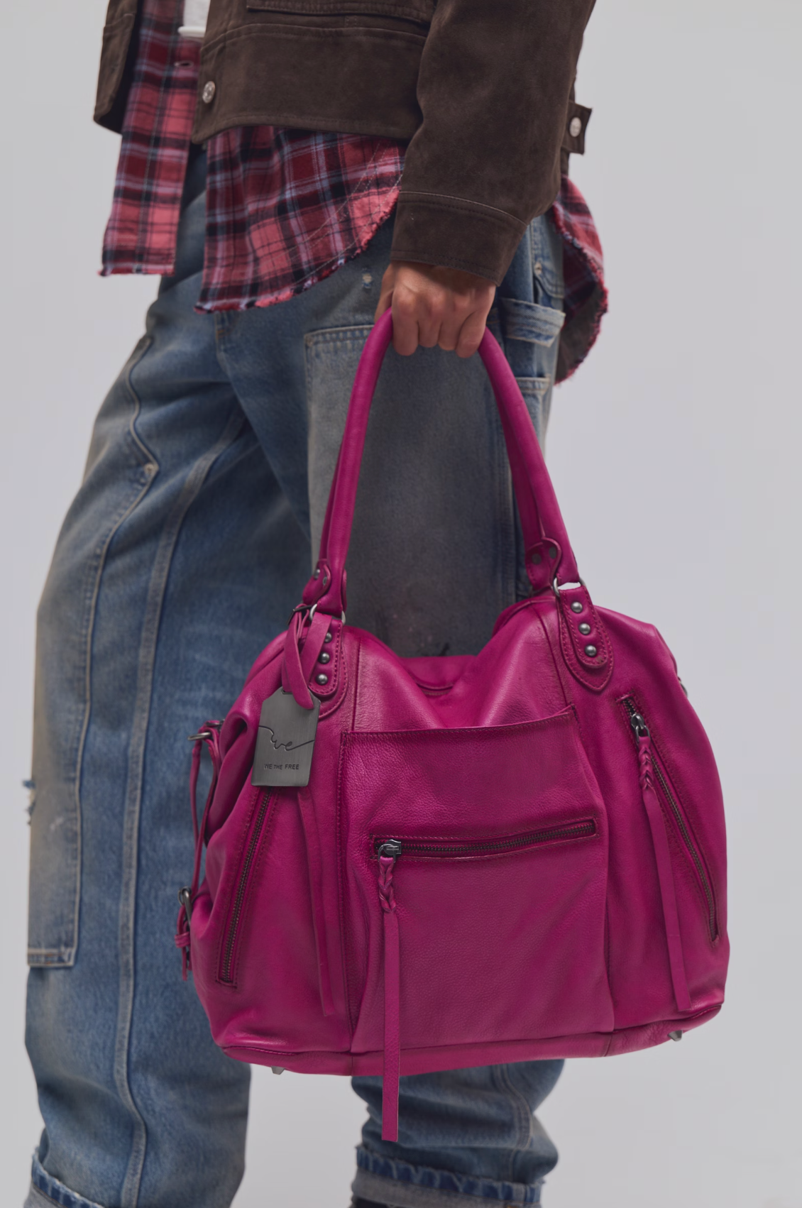 We The Free Emerson Tote Bag in Rasberry Rose
