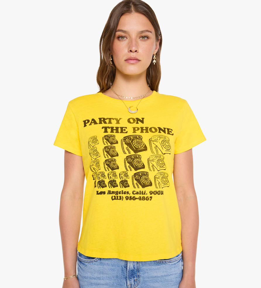 The Lil Goodie Goodie - Party on the Phone Yellow T-shirt