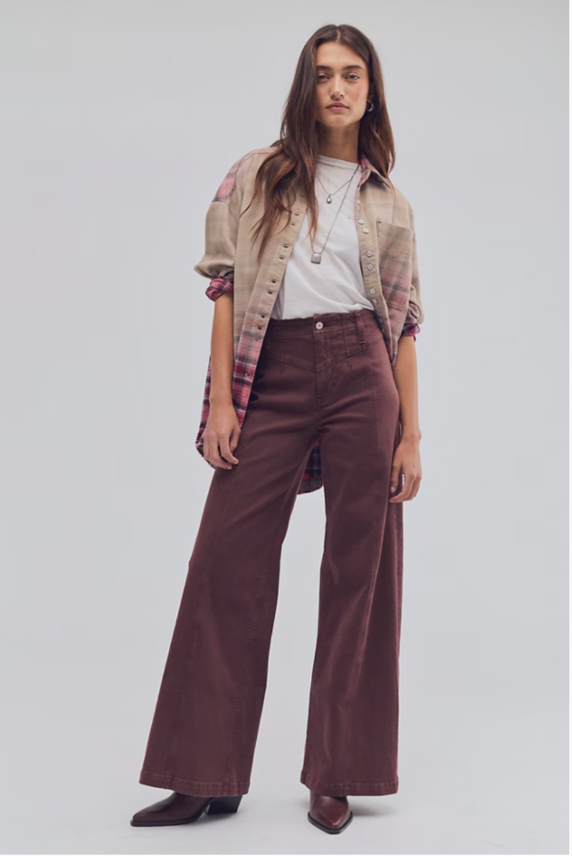 We The Free Libre Wide-Leg Cords in Shopping Bag