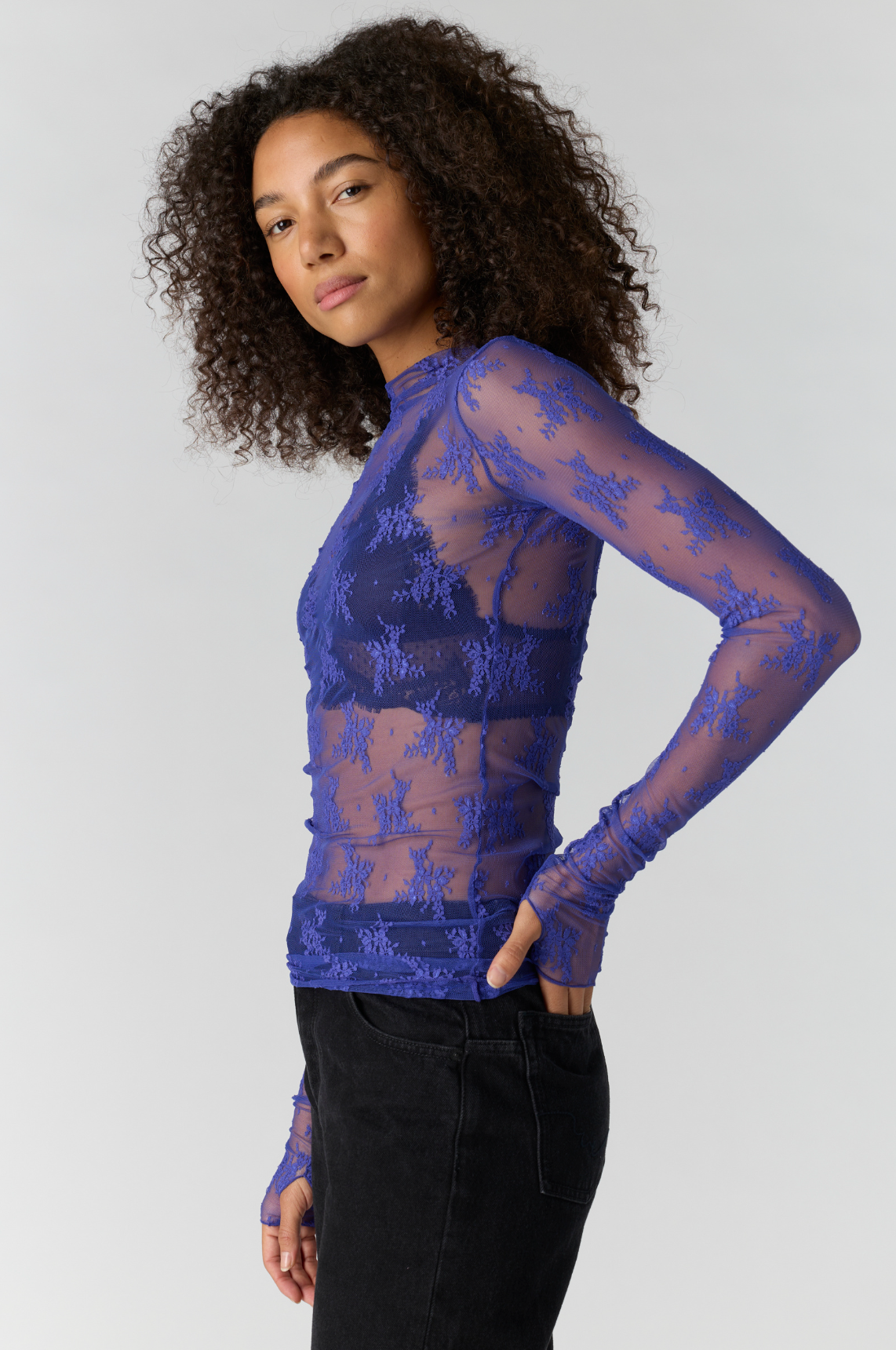 Free People Lady Lux Layers Top in Blue Beam