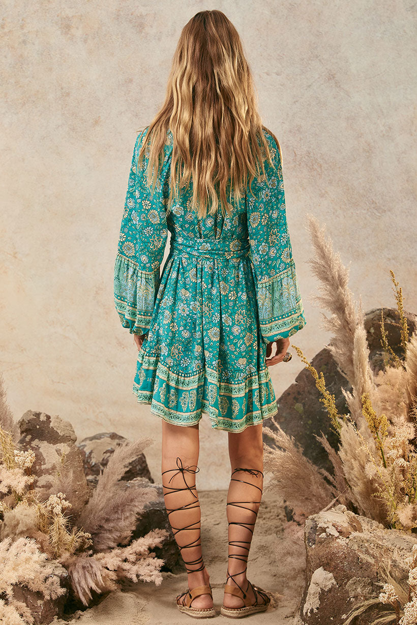 Elysian Tunic Dress In Jade By Spell