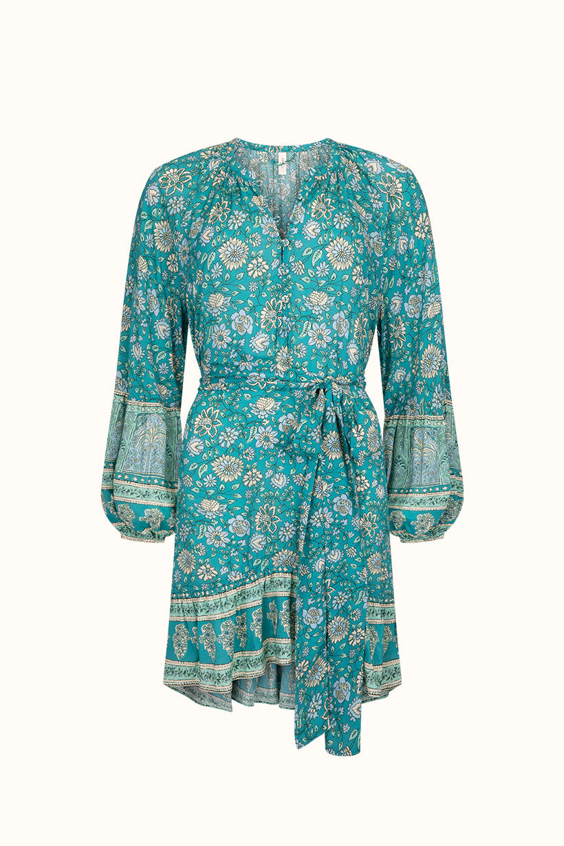 Elysian Tunic Dress In Jade By Spell