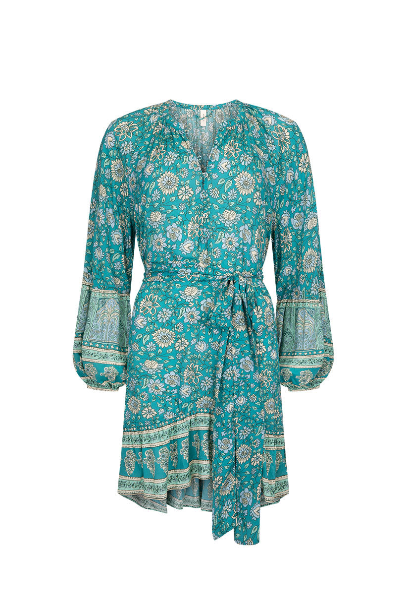 Elysian Tunic Dress In Jade By Spell