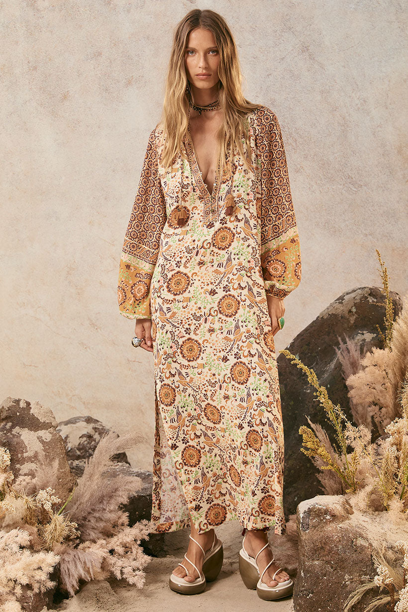 Sannah Boho Maxi Dress - Golden Ochre By Spell