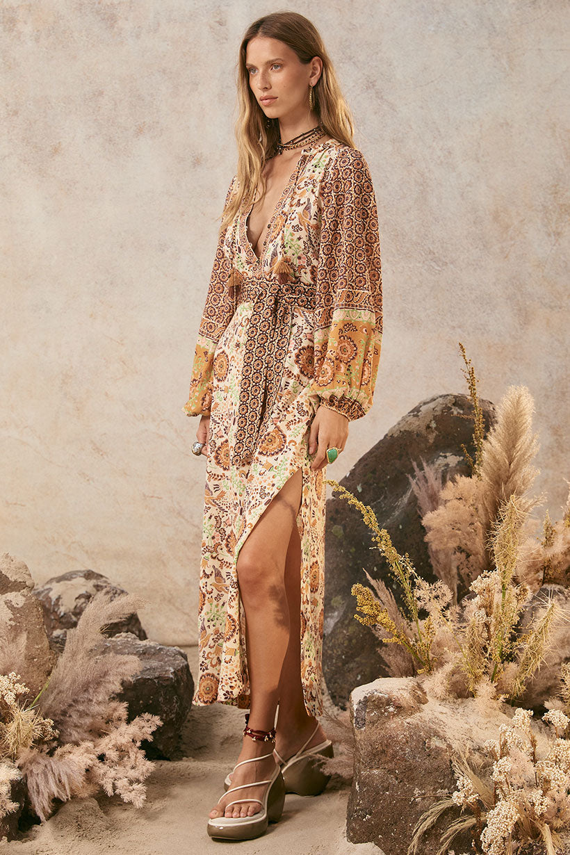 Sannah Boho Maxi Dress - Golden Ochre By Spell