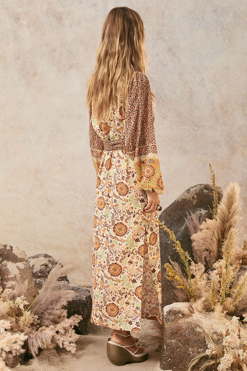 Sannah Boho Maxi Dress - Golden Ochre By Spell