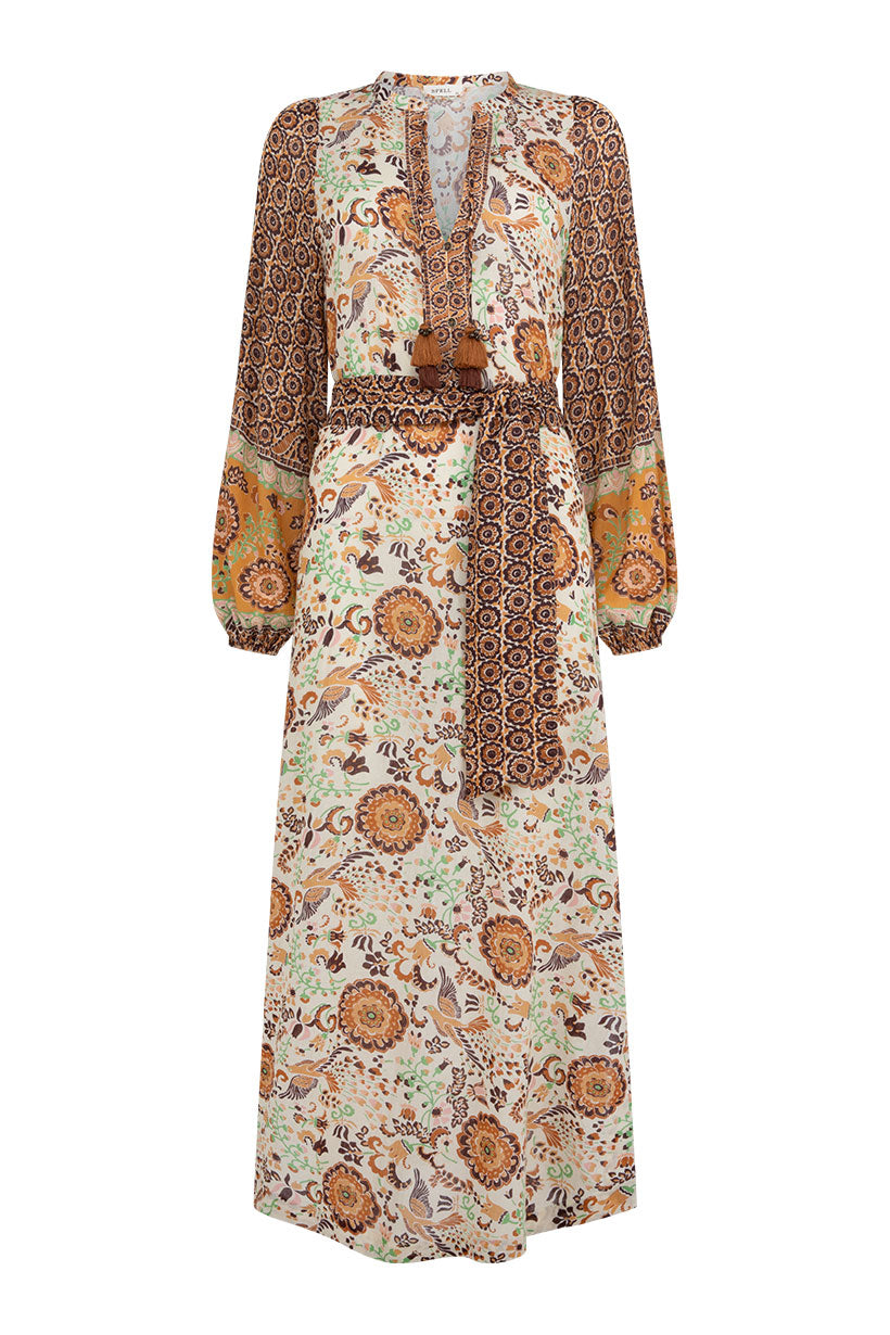 Sannah Boho Maxi Dress - Golden Ochre By Spell