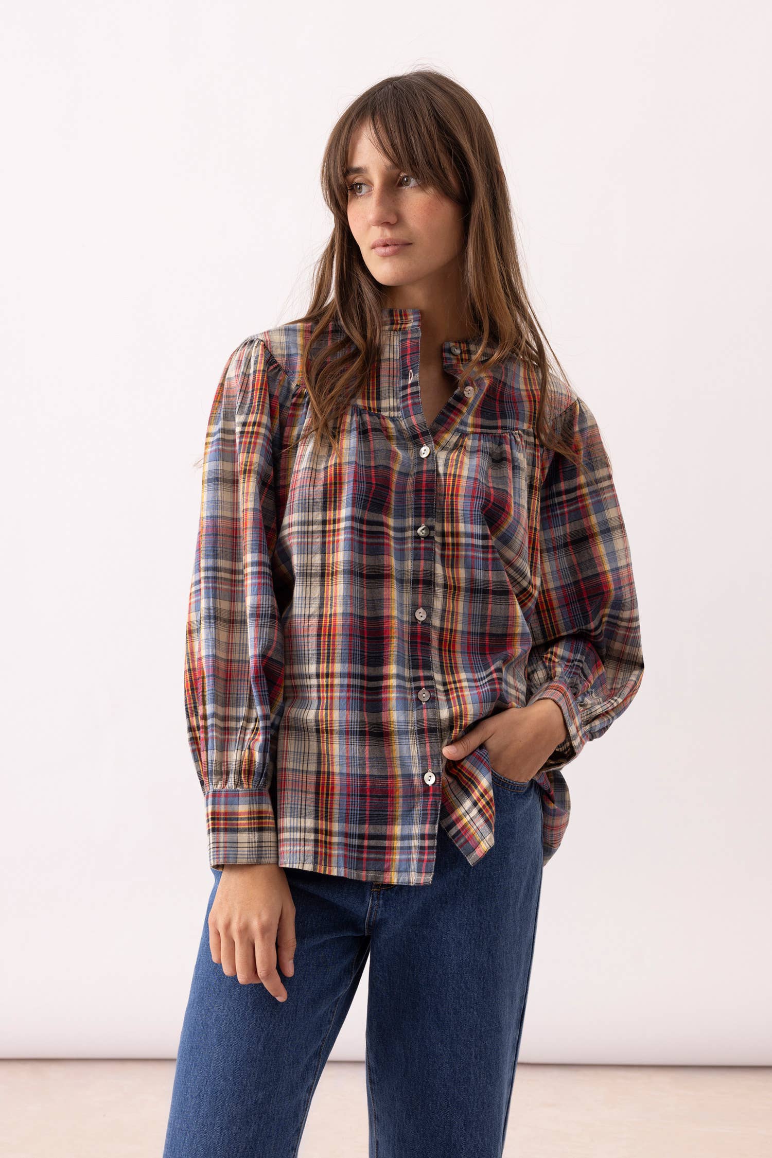 Checked Plaid Blouse