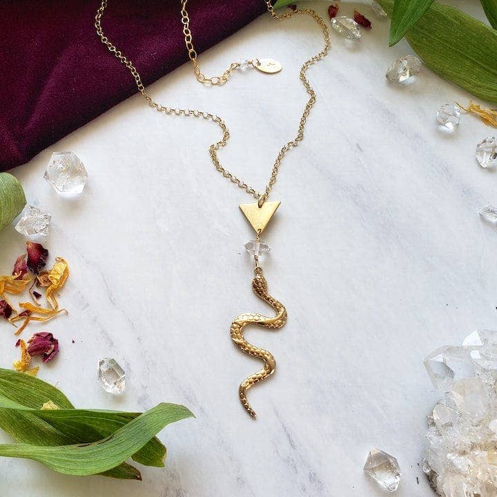 Gold Snake Serpent Necklace