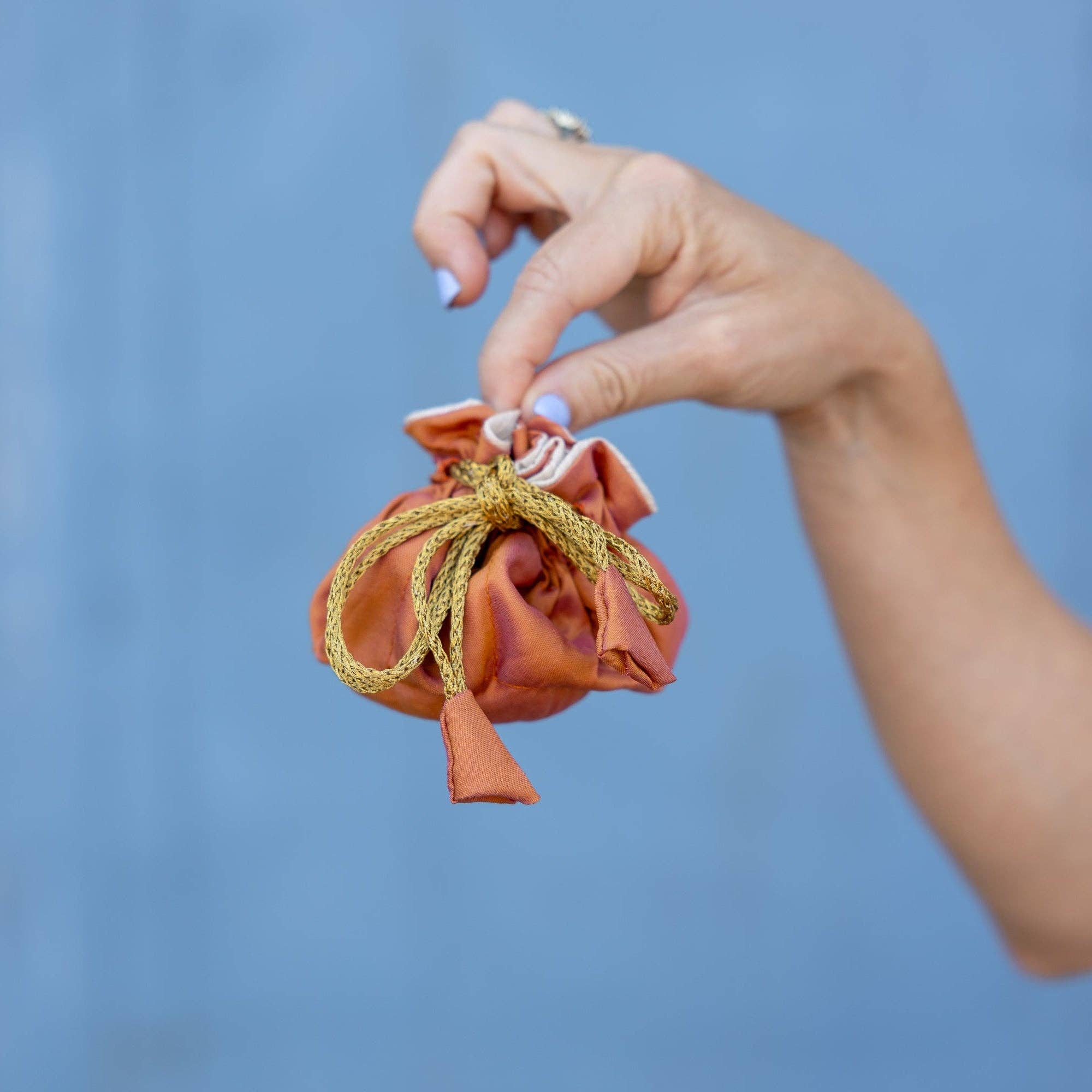 Peach/Linen Travel Jewelry Bag-Small