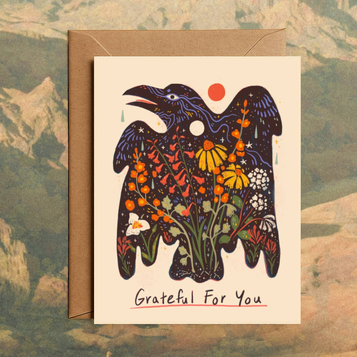 Wildflower Friends– Blank Greeting Card Nature Illustration