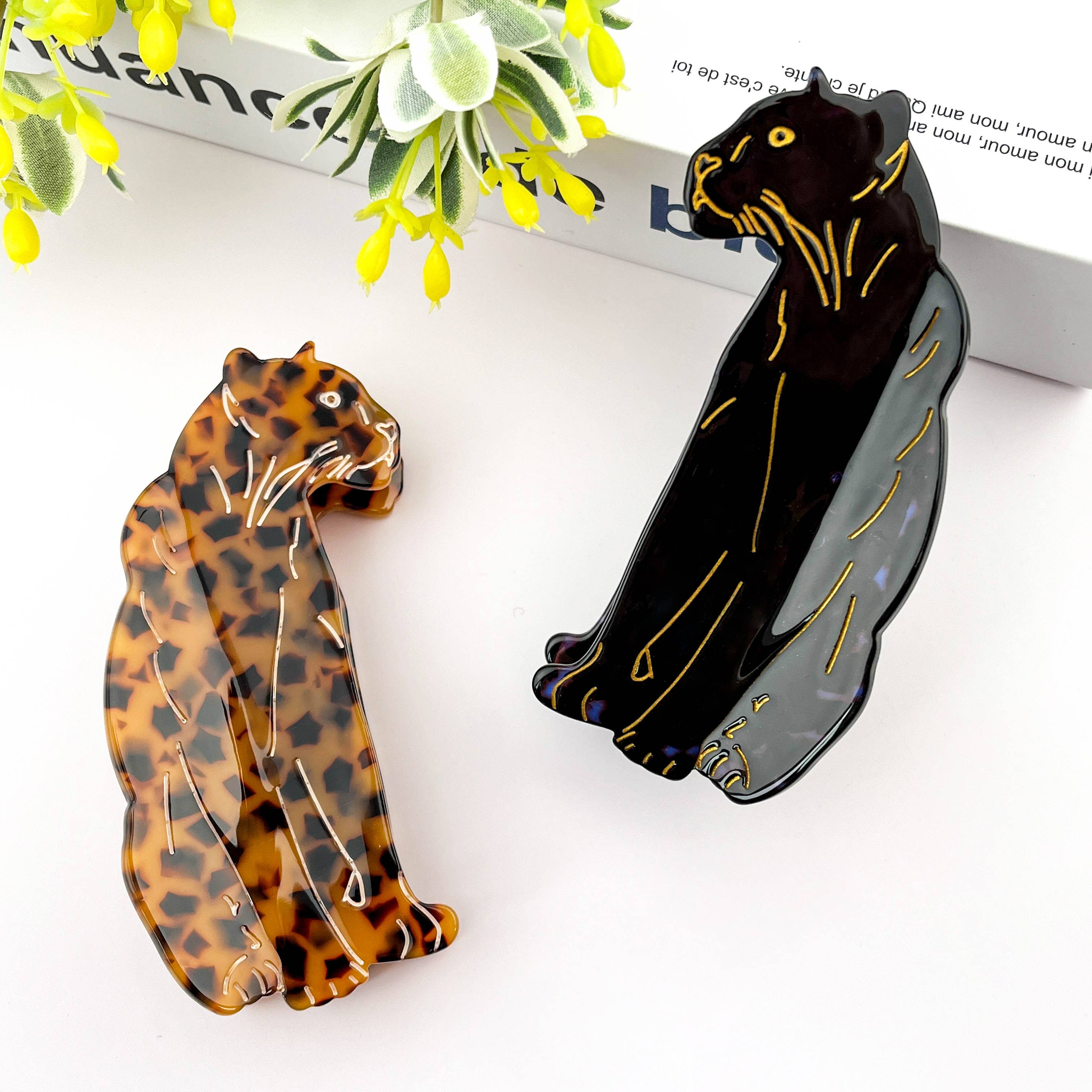 Jaguar Hair Clip,Animal Acetate Claw Clip